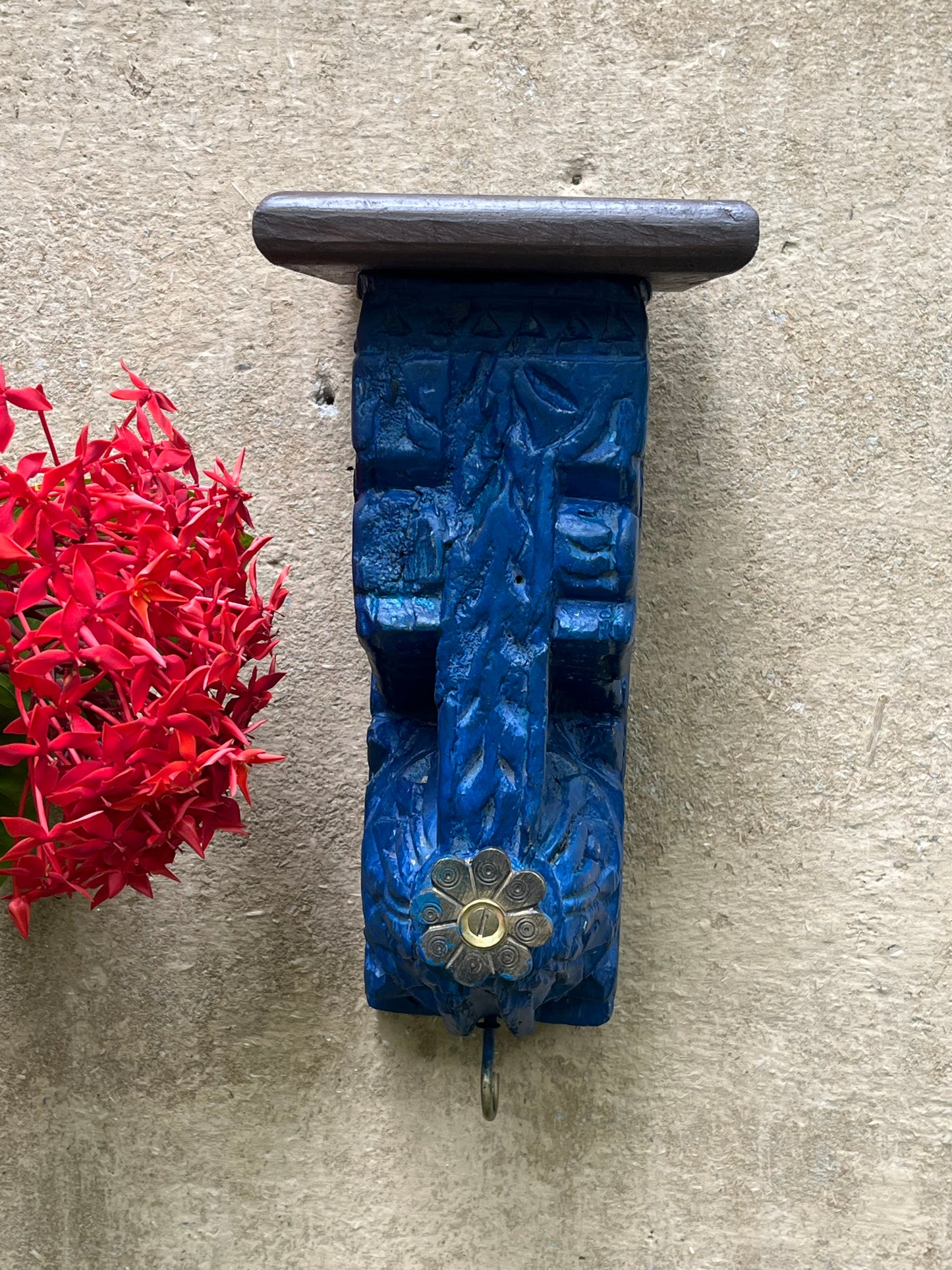 Wood Blue Wall Bracket