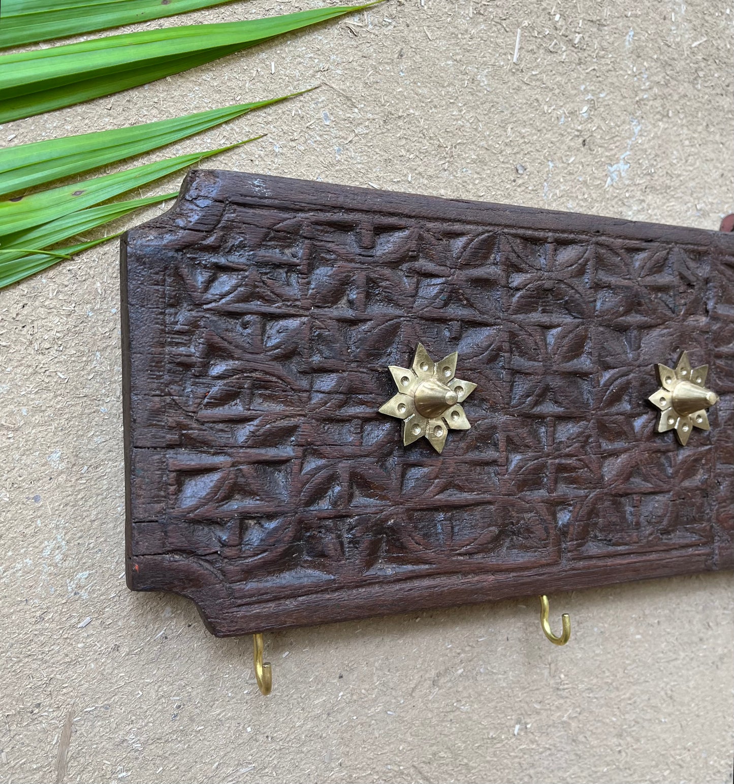 Hand Crafted Brass Flower Key Hook