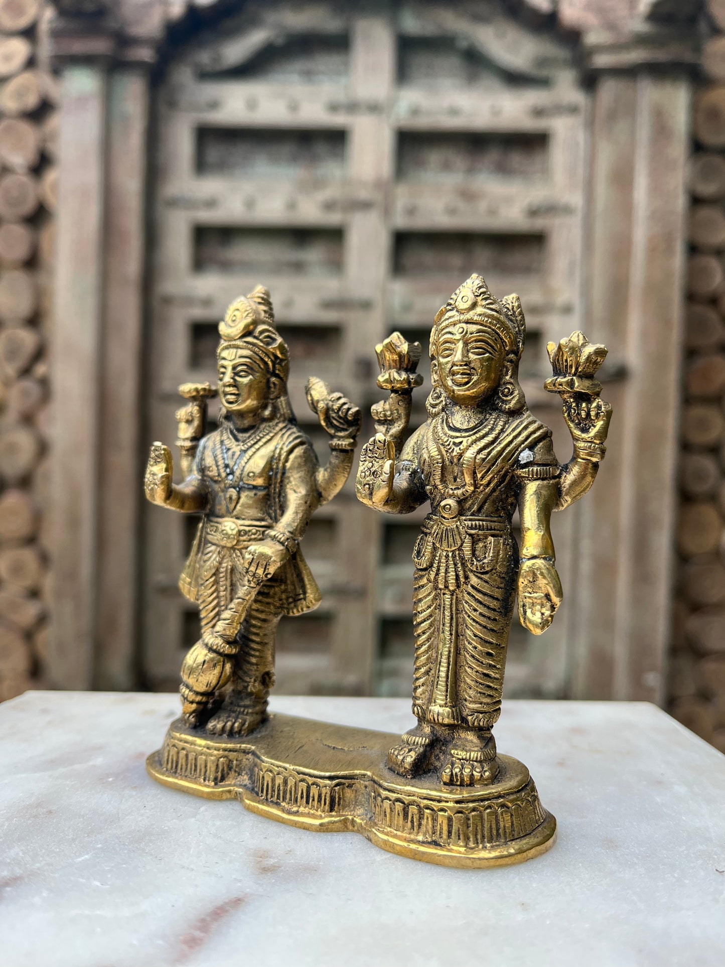 Brass Lord Vishnu & Laxmi