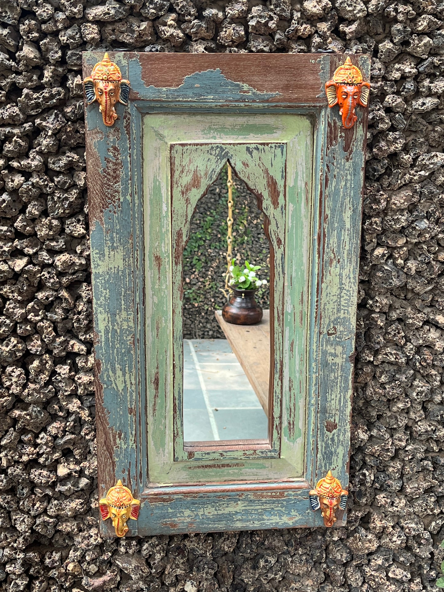 Old Decorative Ganesh Mirror