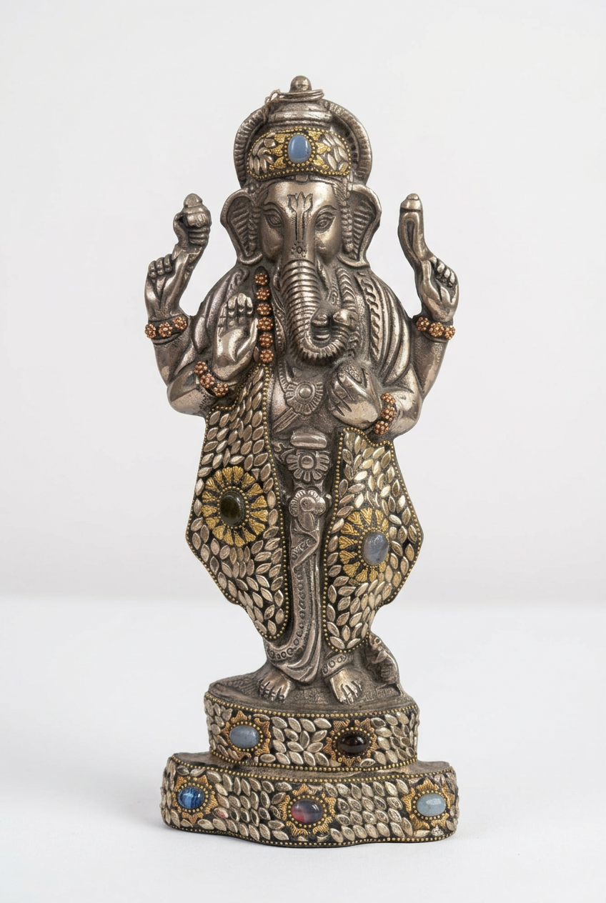 Metal Stone ganesha