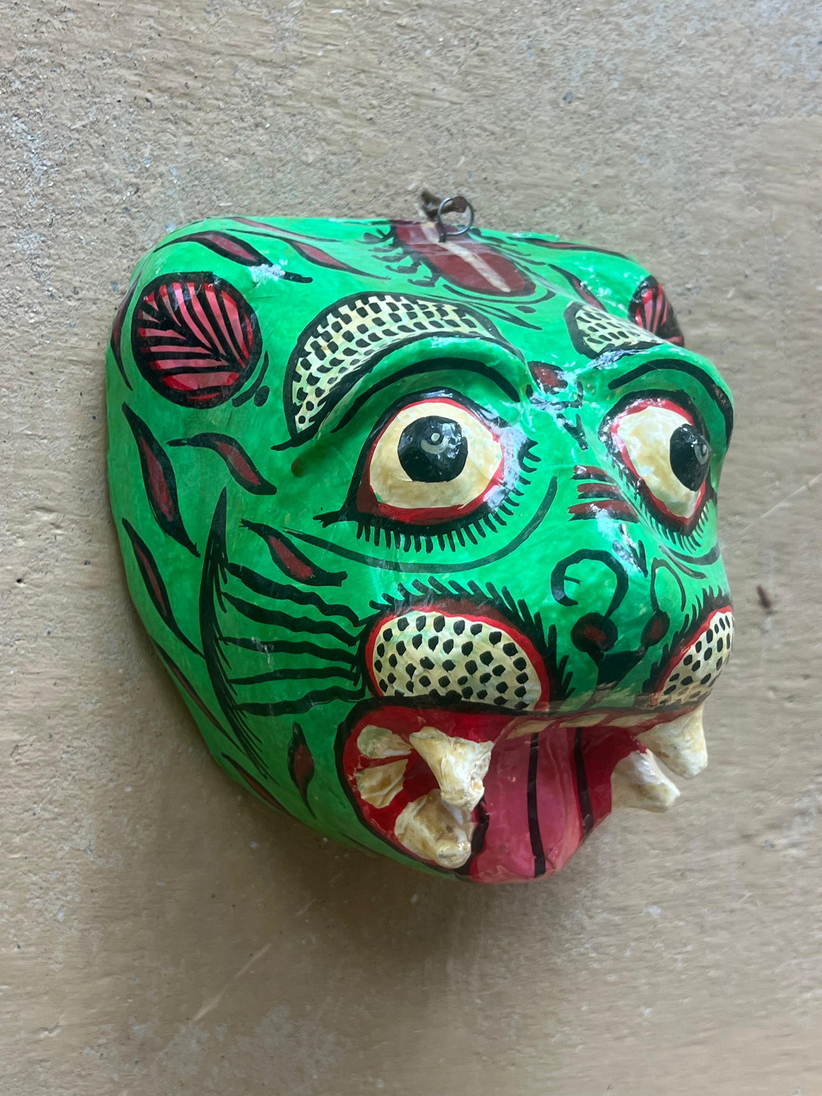 Green Tiger Papermash Mask