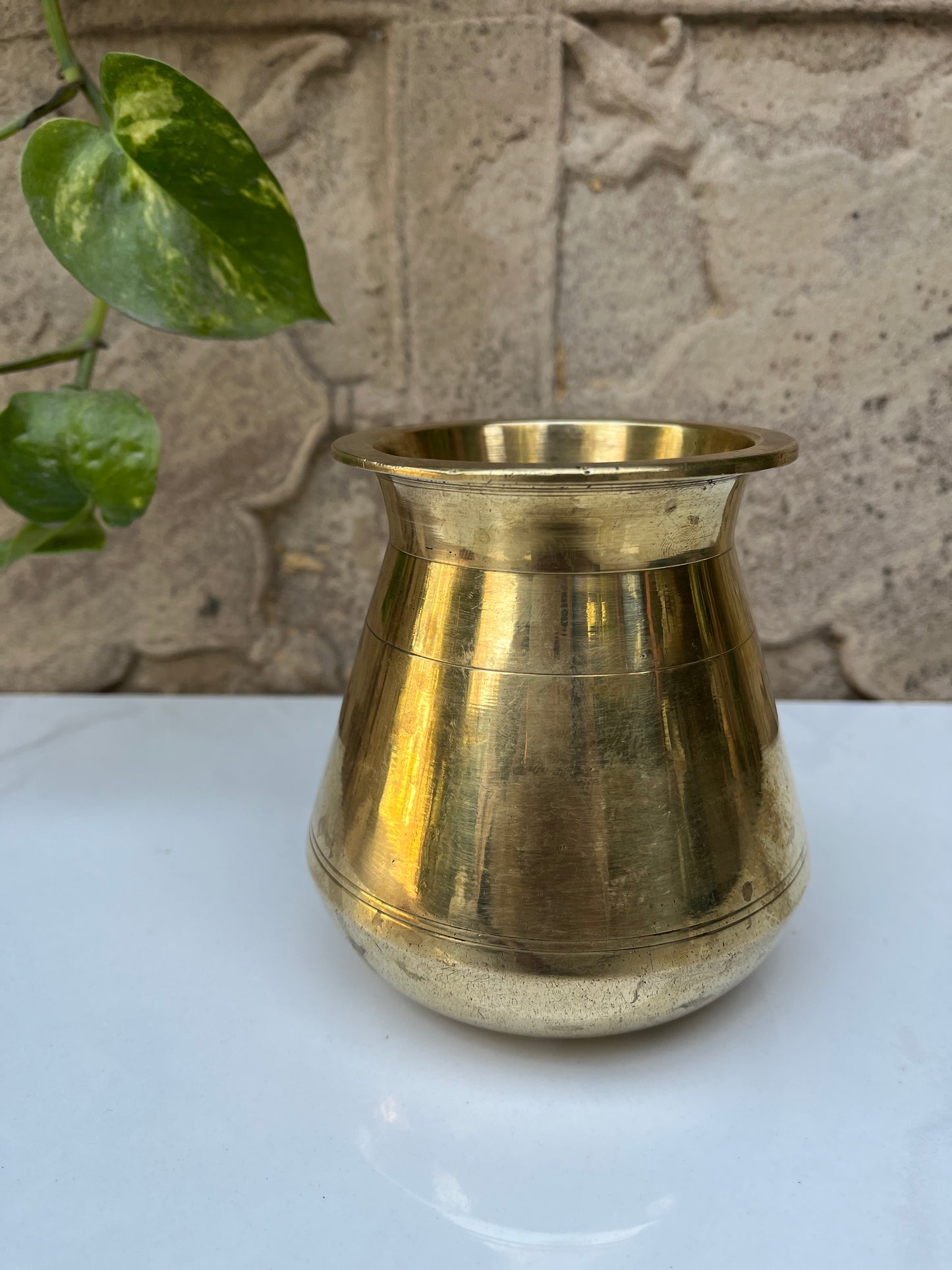 Brass Vintage Flower Pot
