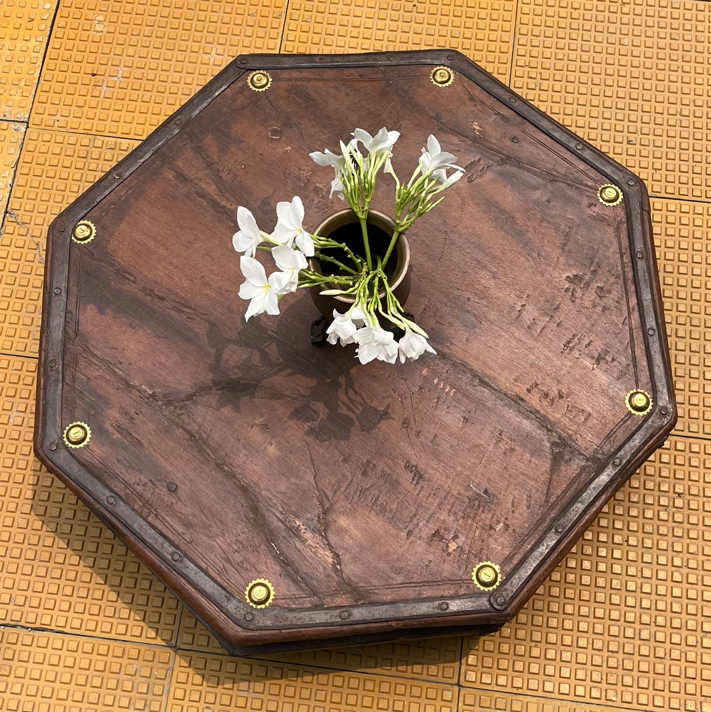 Vintage Wood Octangular Chowki
