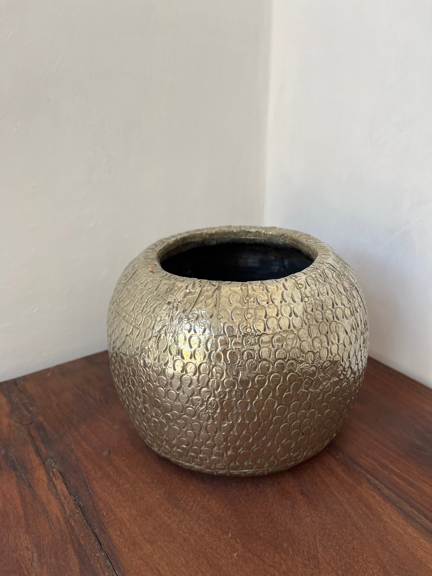 Round Decor German Silver Flower Pot