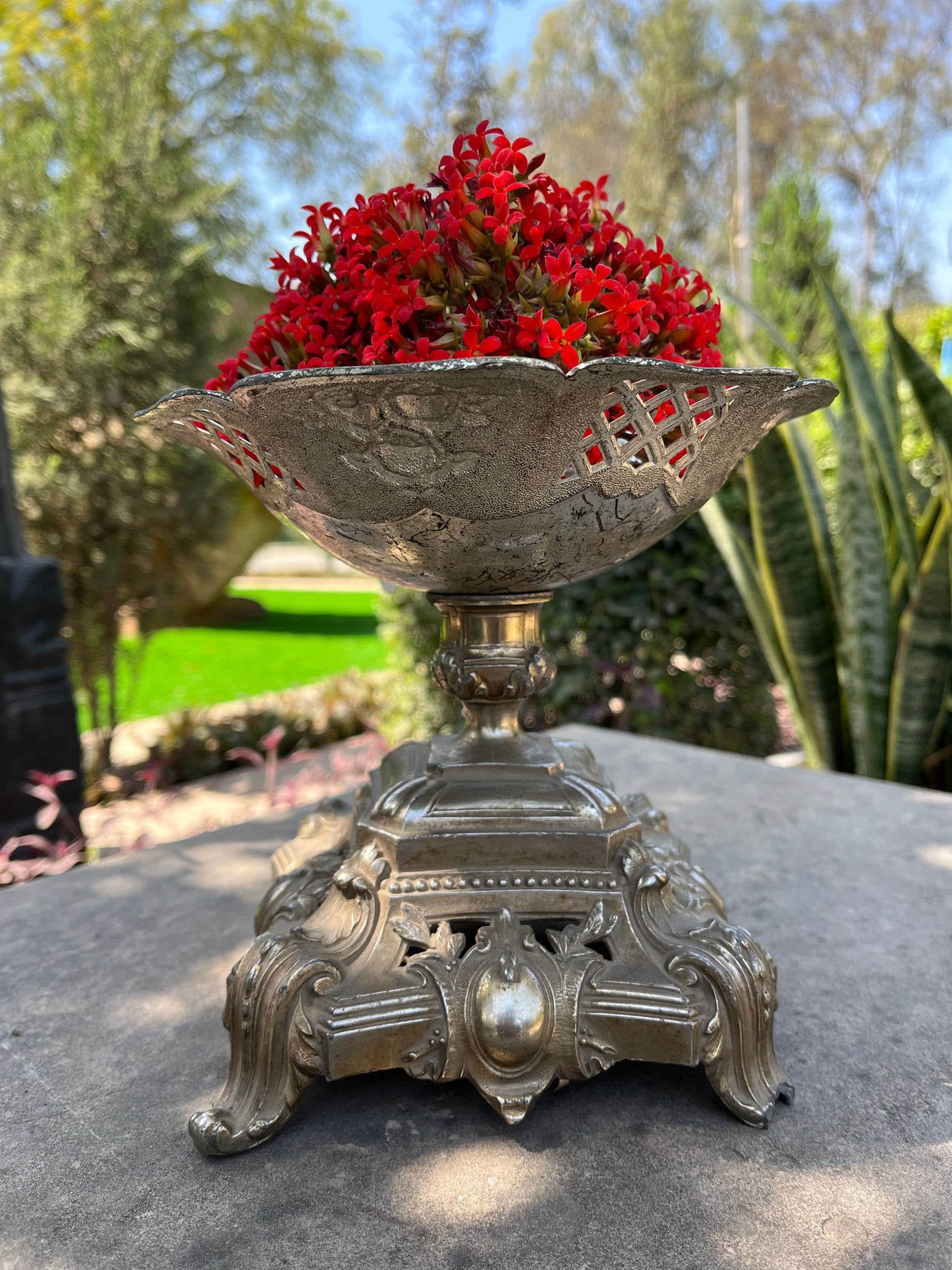 Vintage German Silver Flower Vase