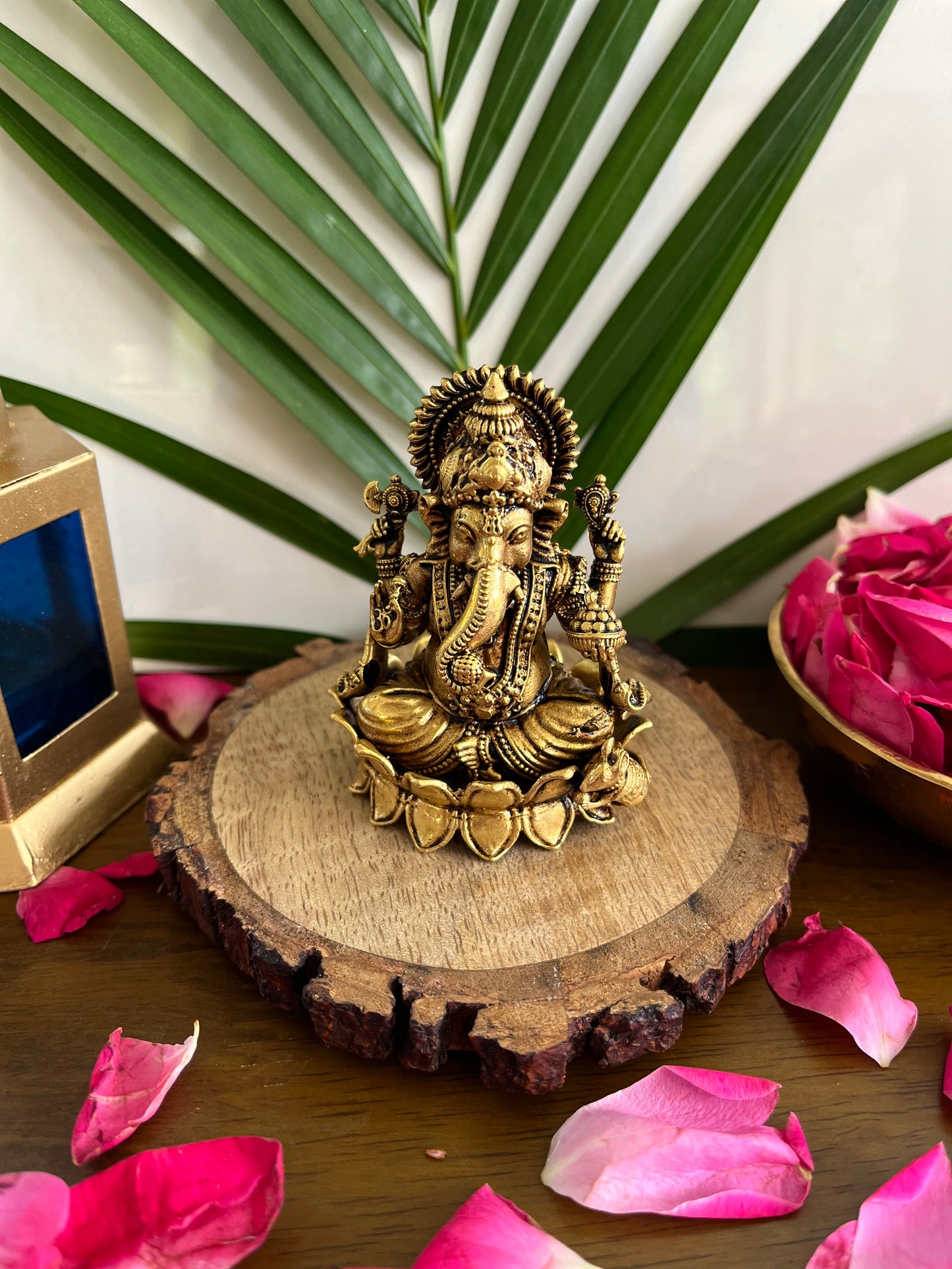 Brass Ganesha Seating on Lotus