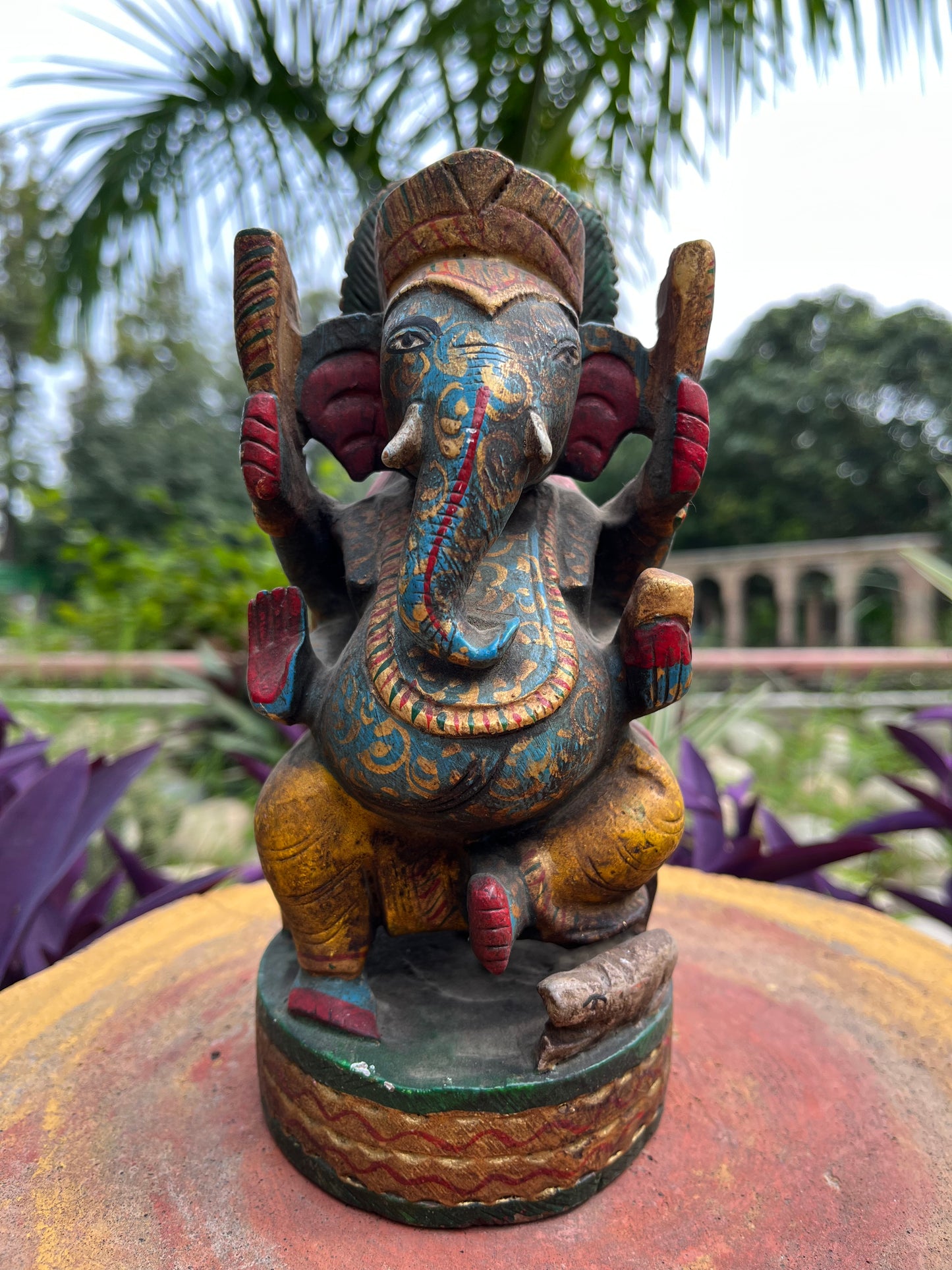 Wooden Hand-painted Lord Ganesha