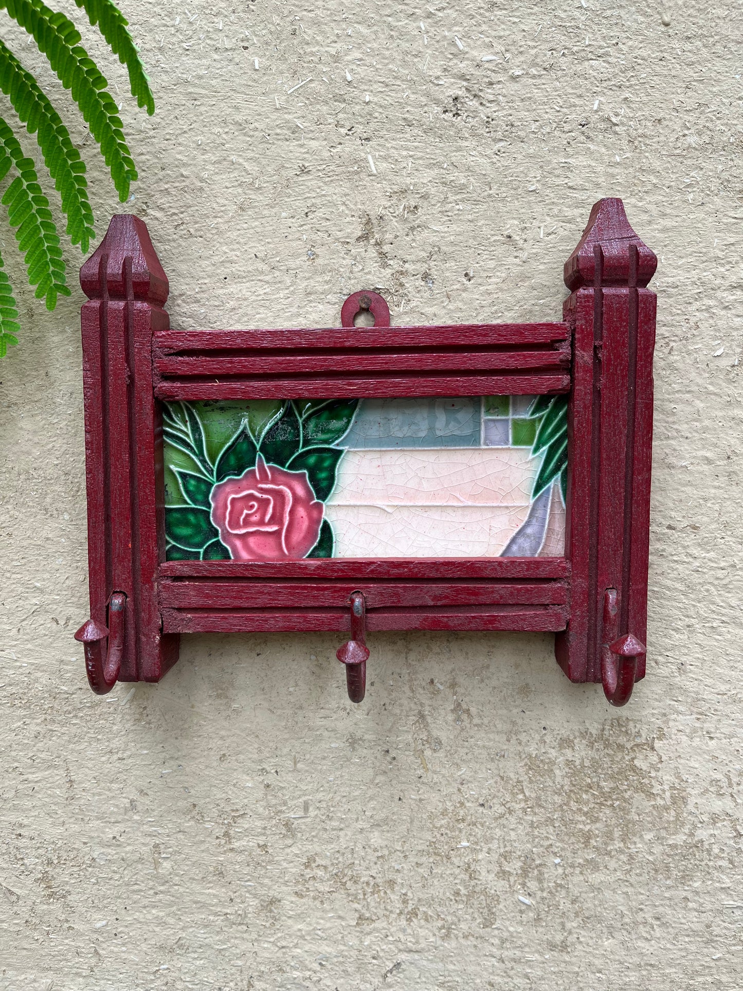 Hand Painted Old Tile Hook