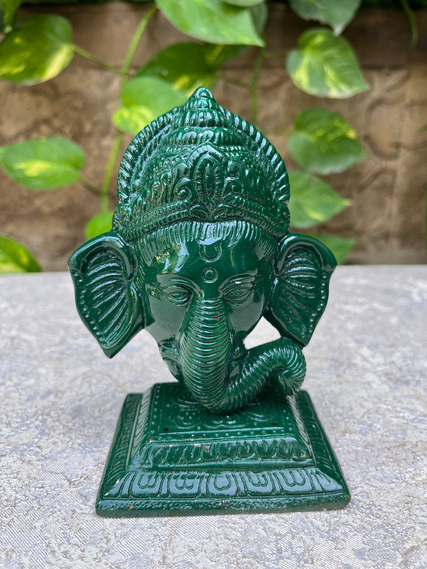 Divine Green Metal Ganesha