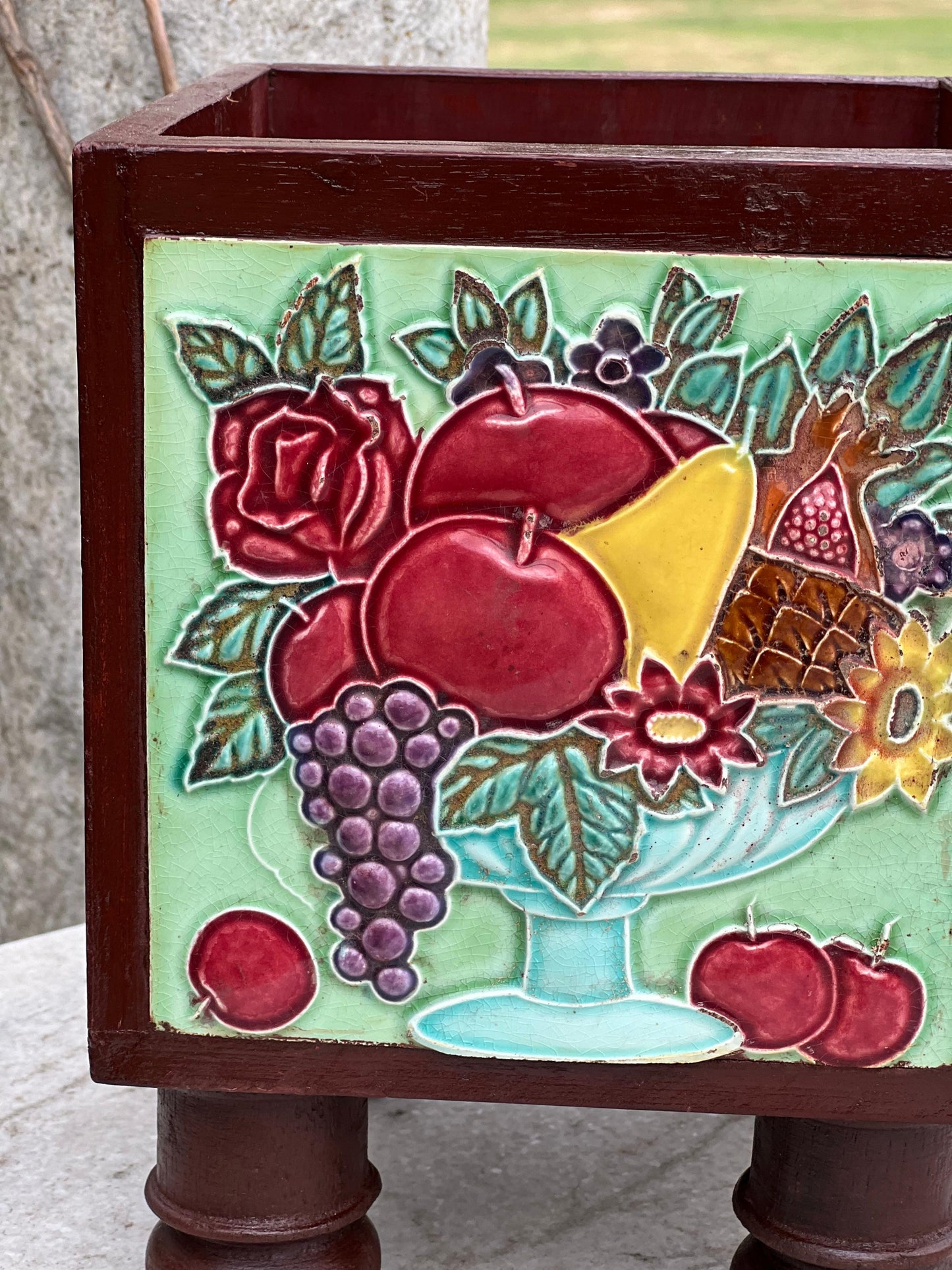 Old Tile Flower Planter