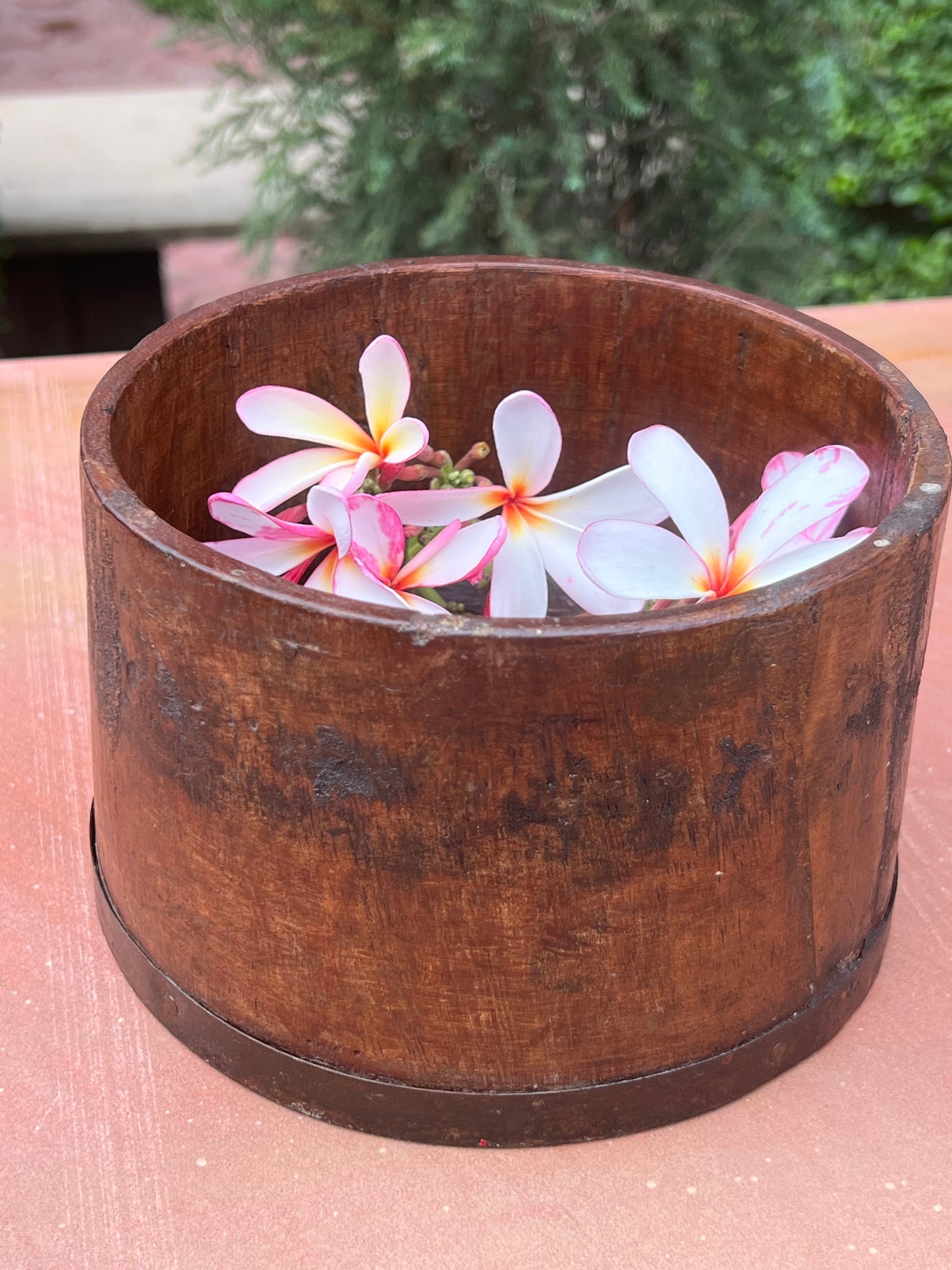 Wood Old Flower Pot