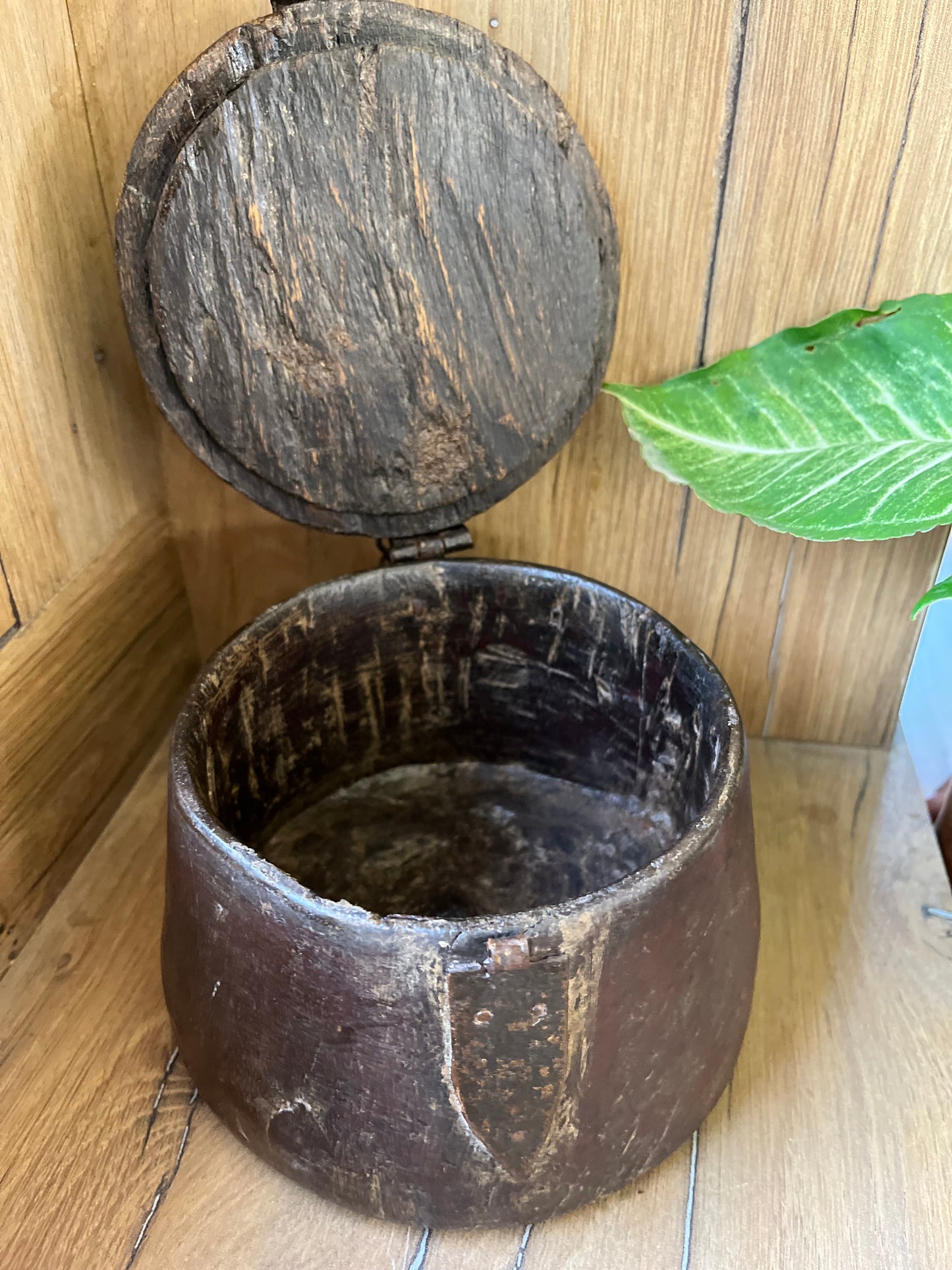 Vintage Teak Wood Spice Box Hanging