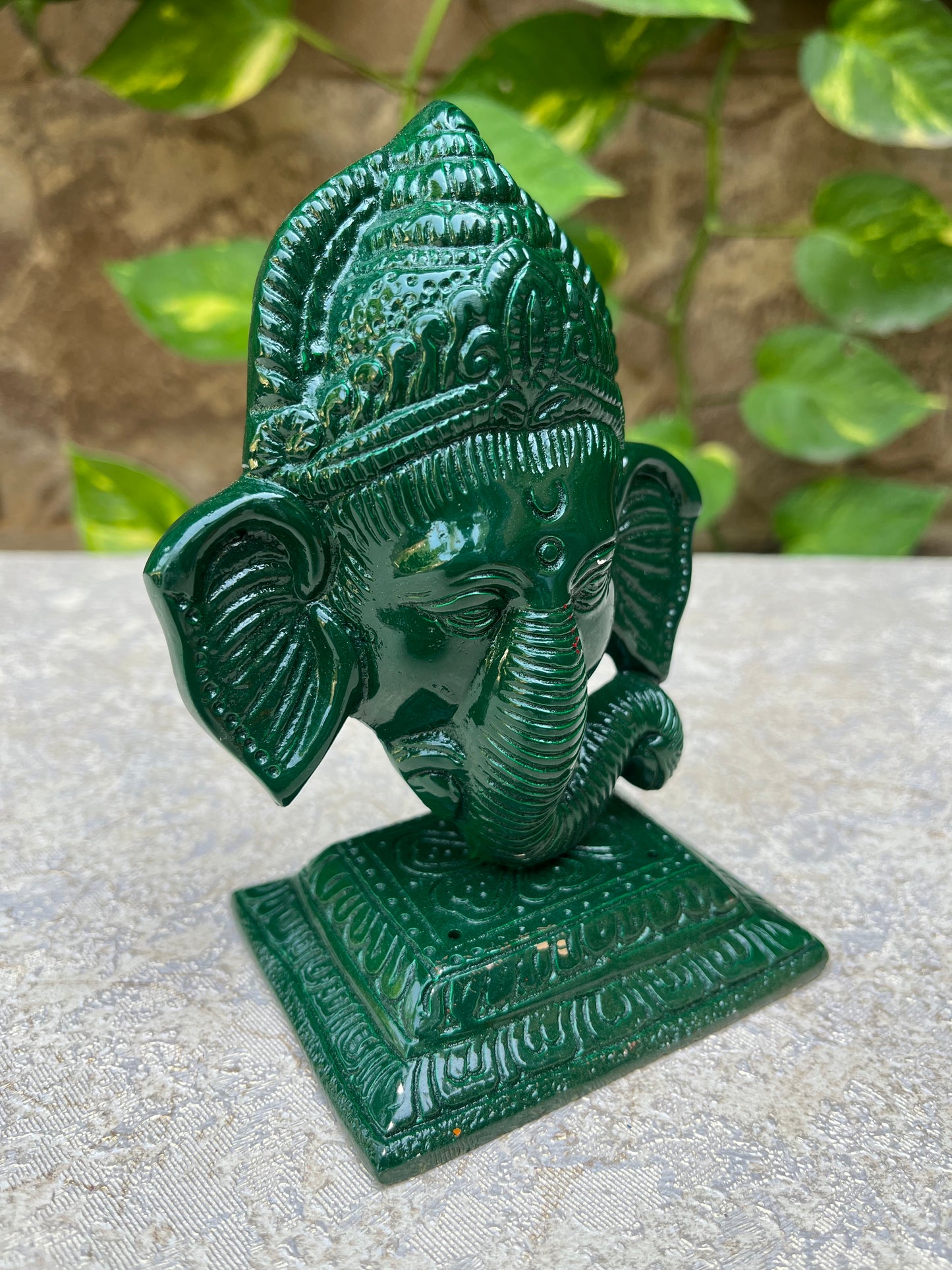 Divine Green Metal Ganesha