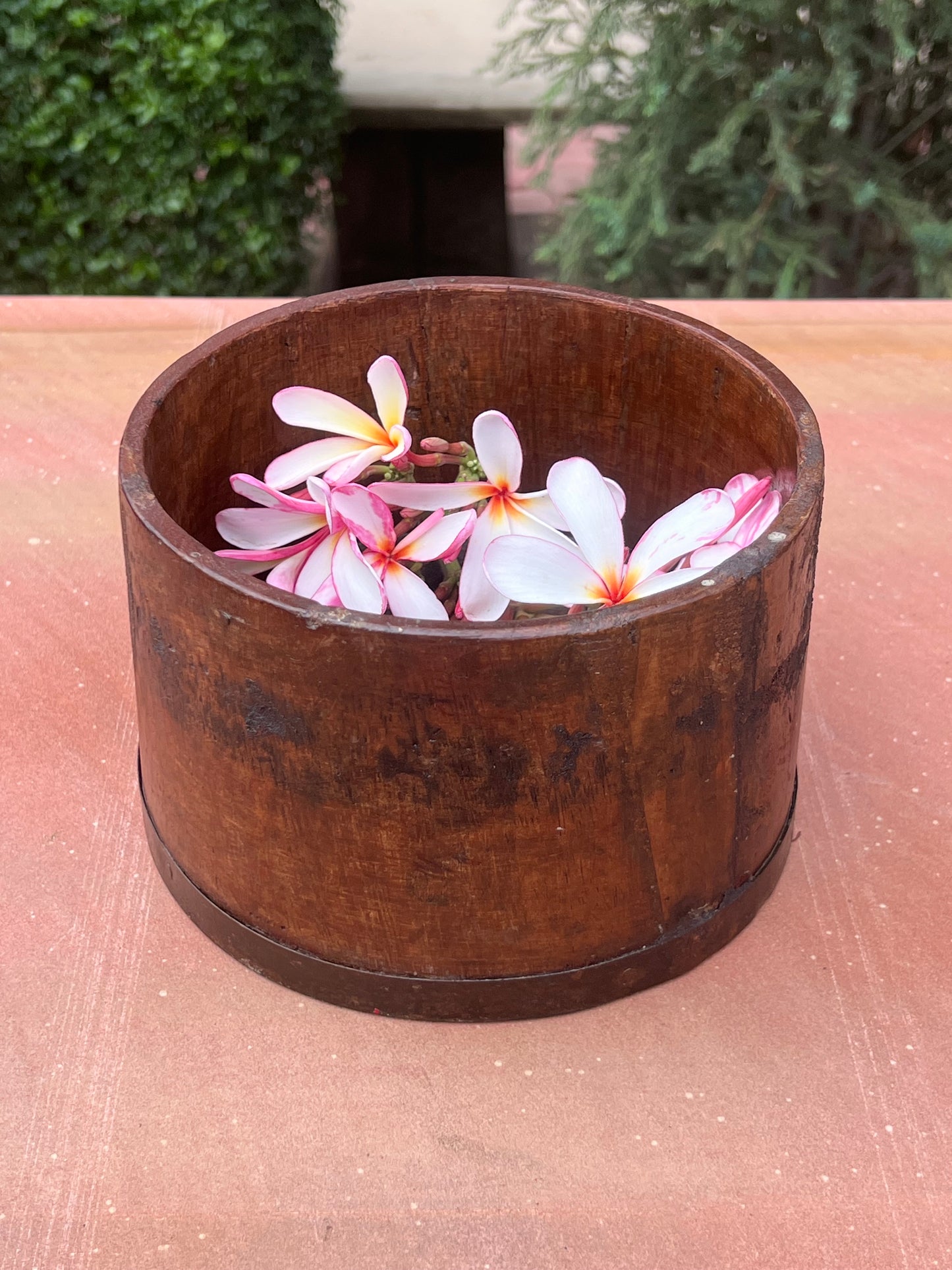Wood Old Flower Pot