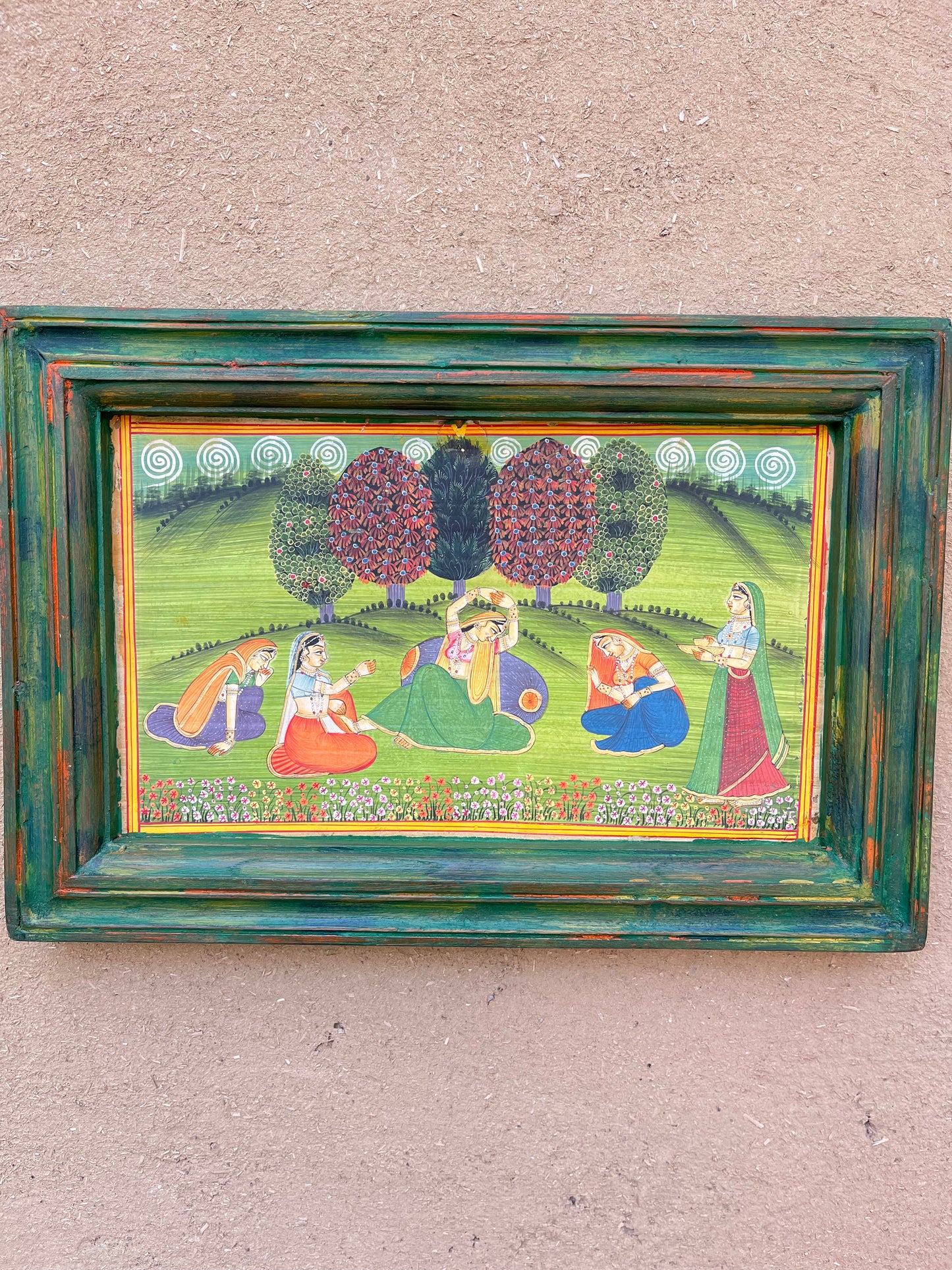 Vintage Wood Rangini Painting
