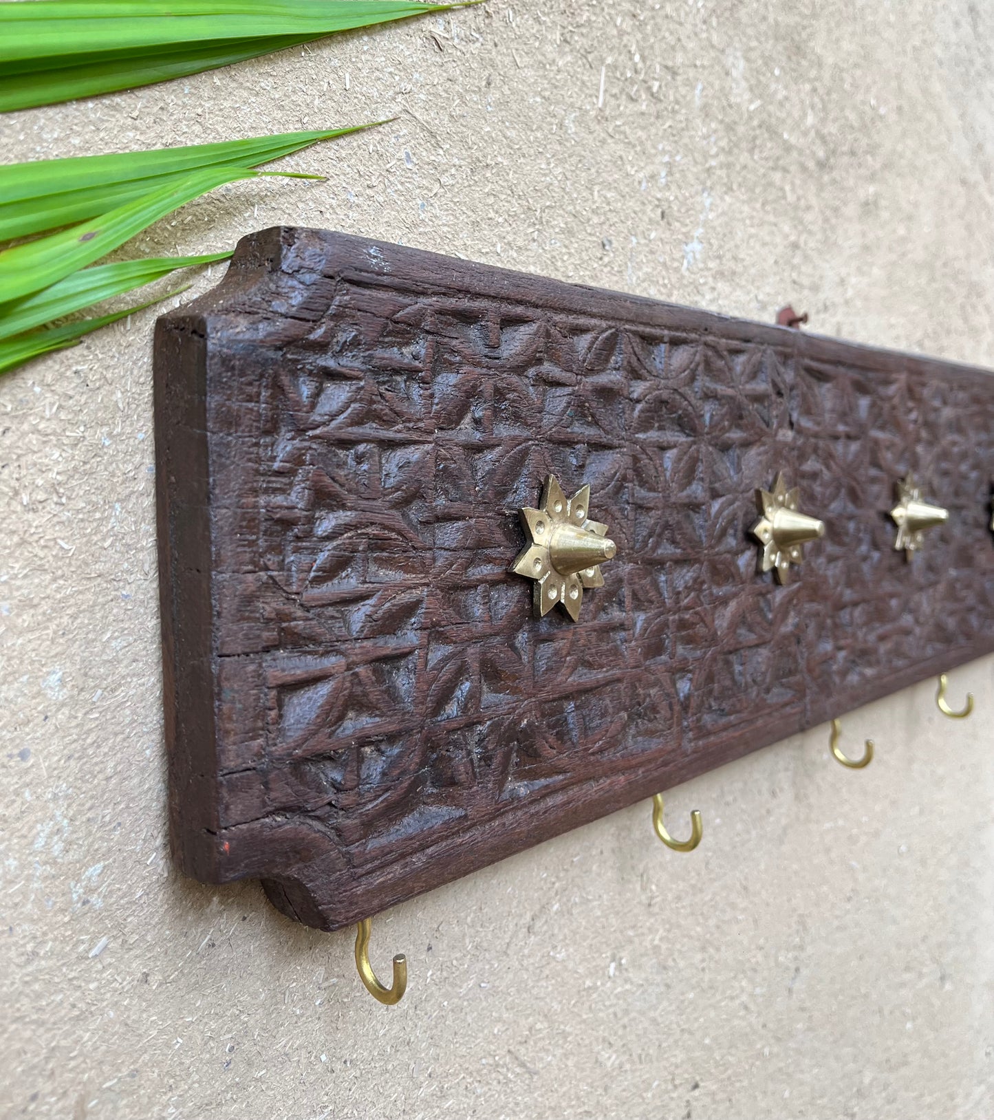 Hand Crafted Brass Flower Key Hook