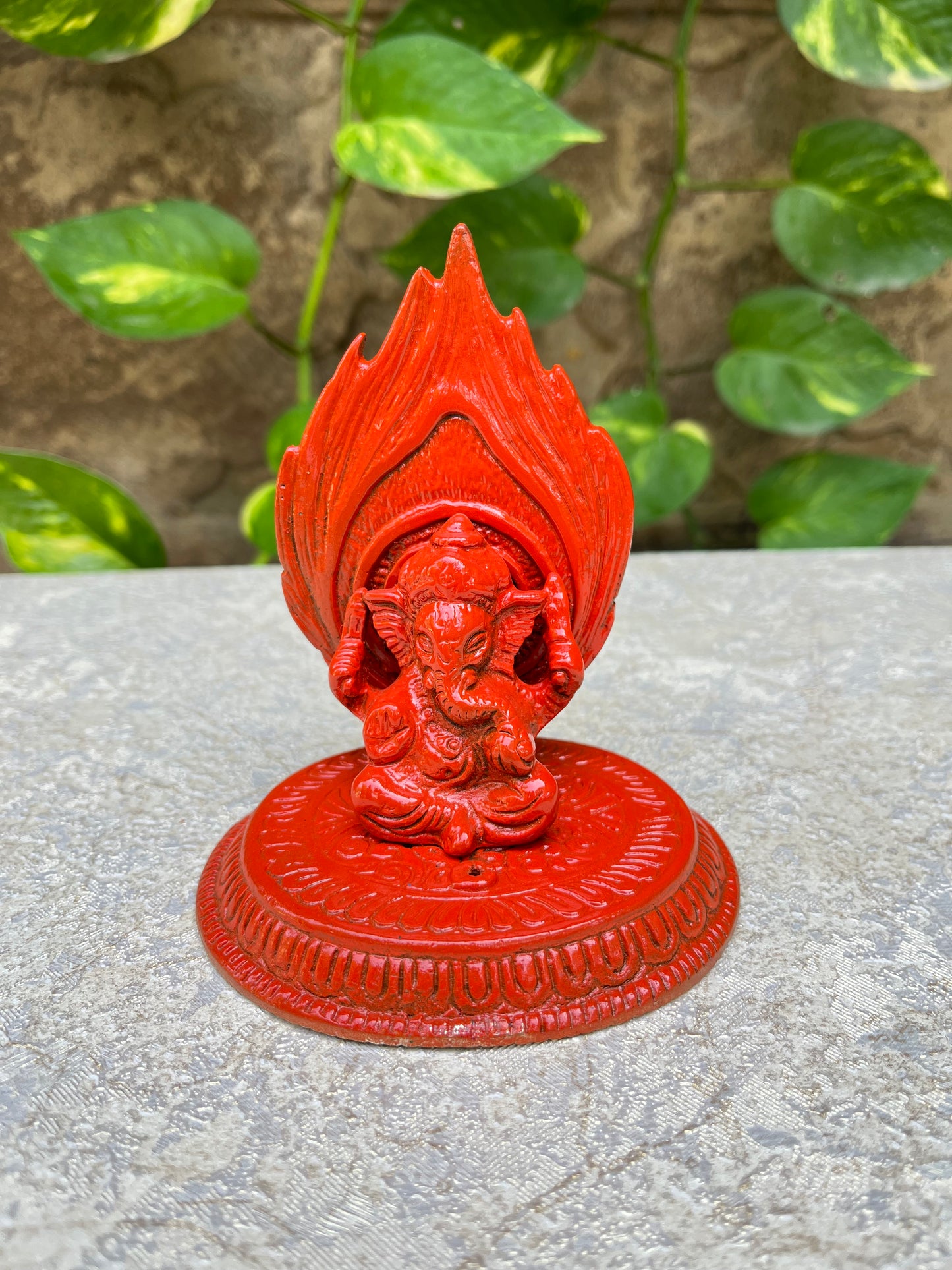 Metal Divine Leaf Ganesha
