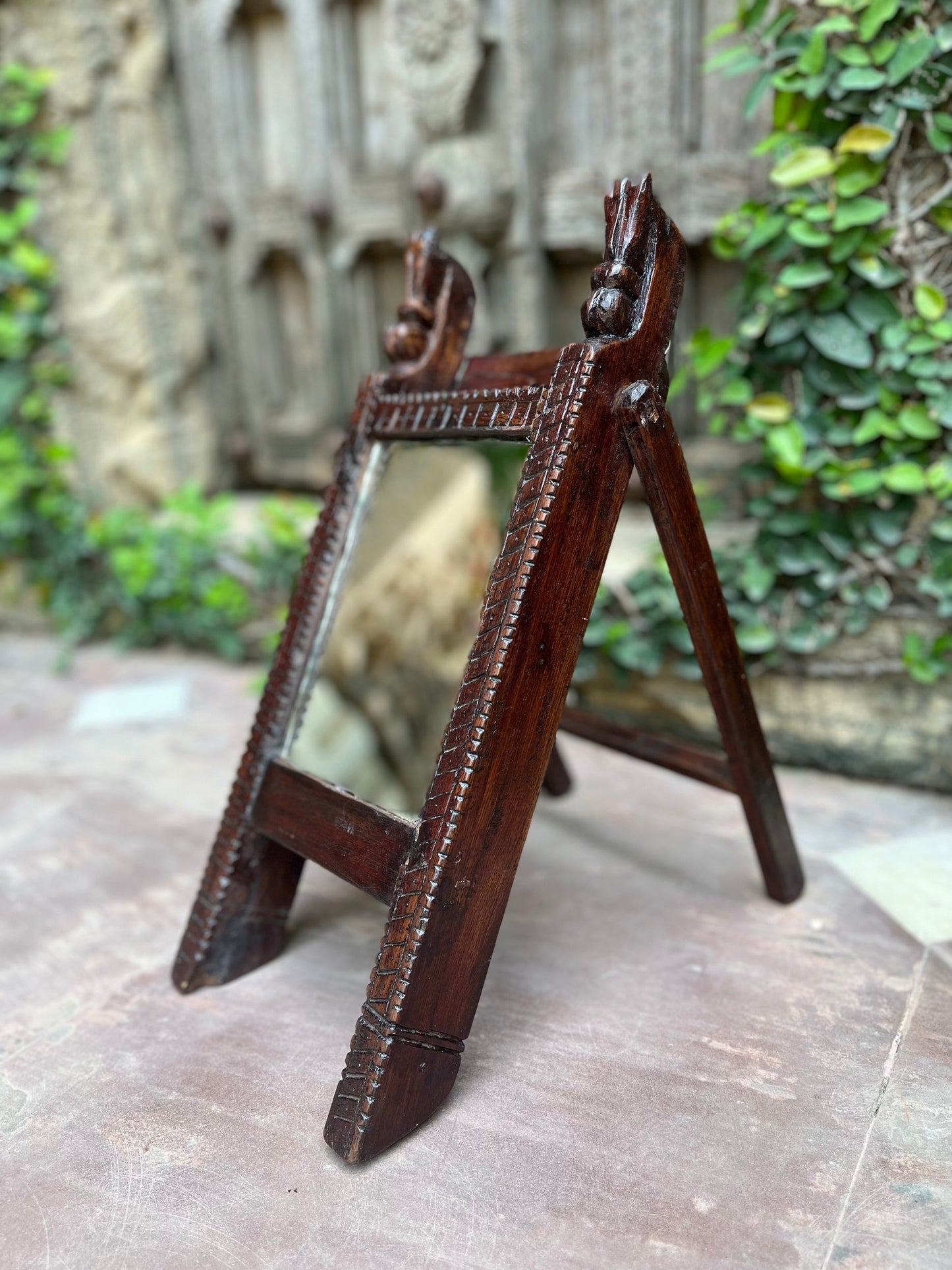 Old Folding Horse Decorating Mirror