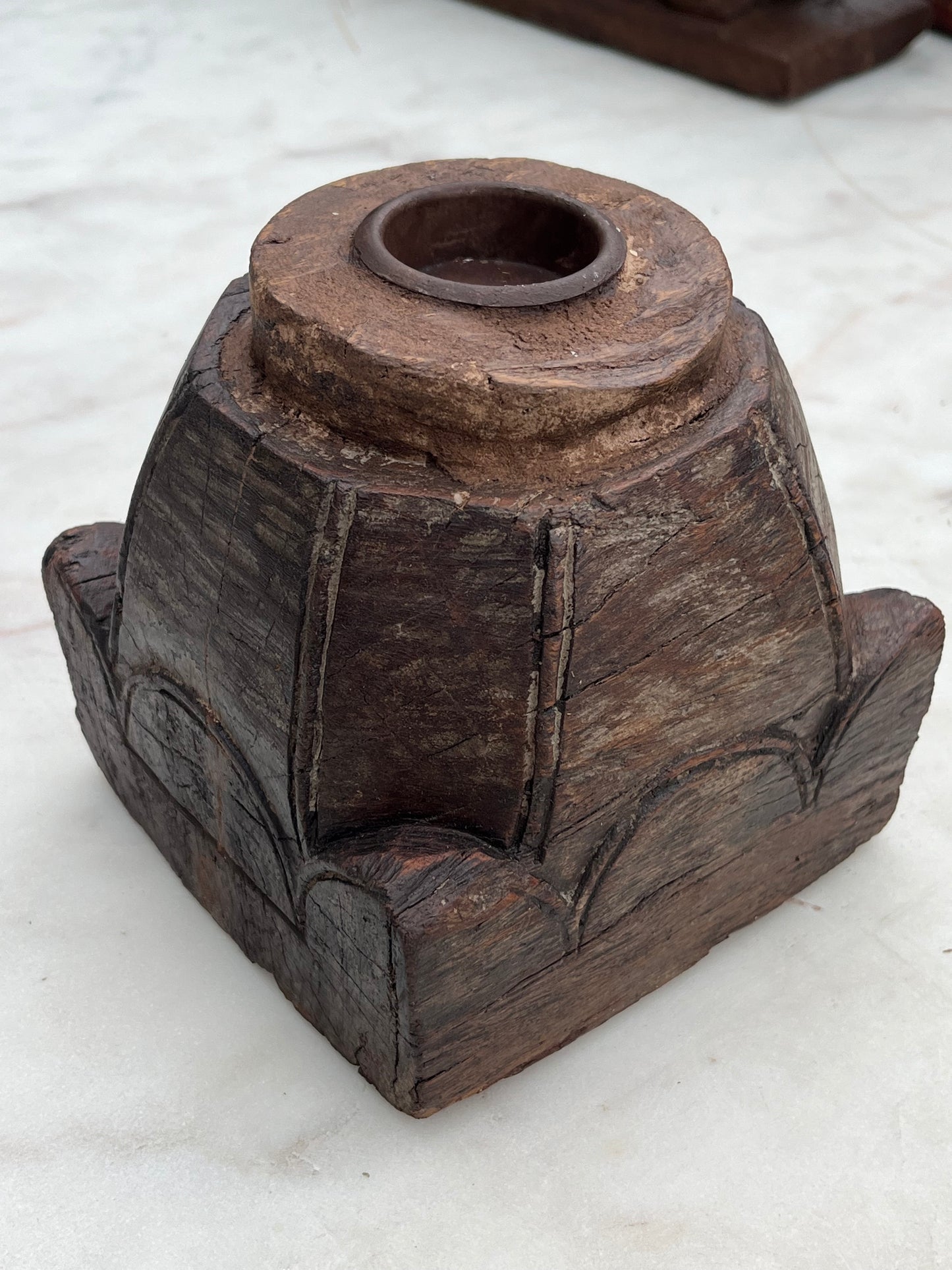 Wood Old Candle Holder