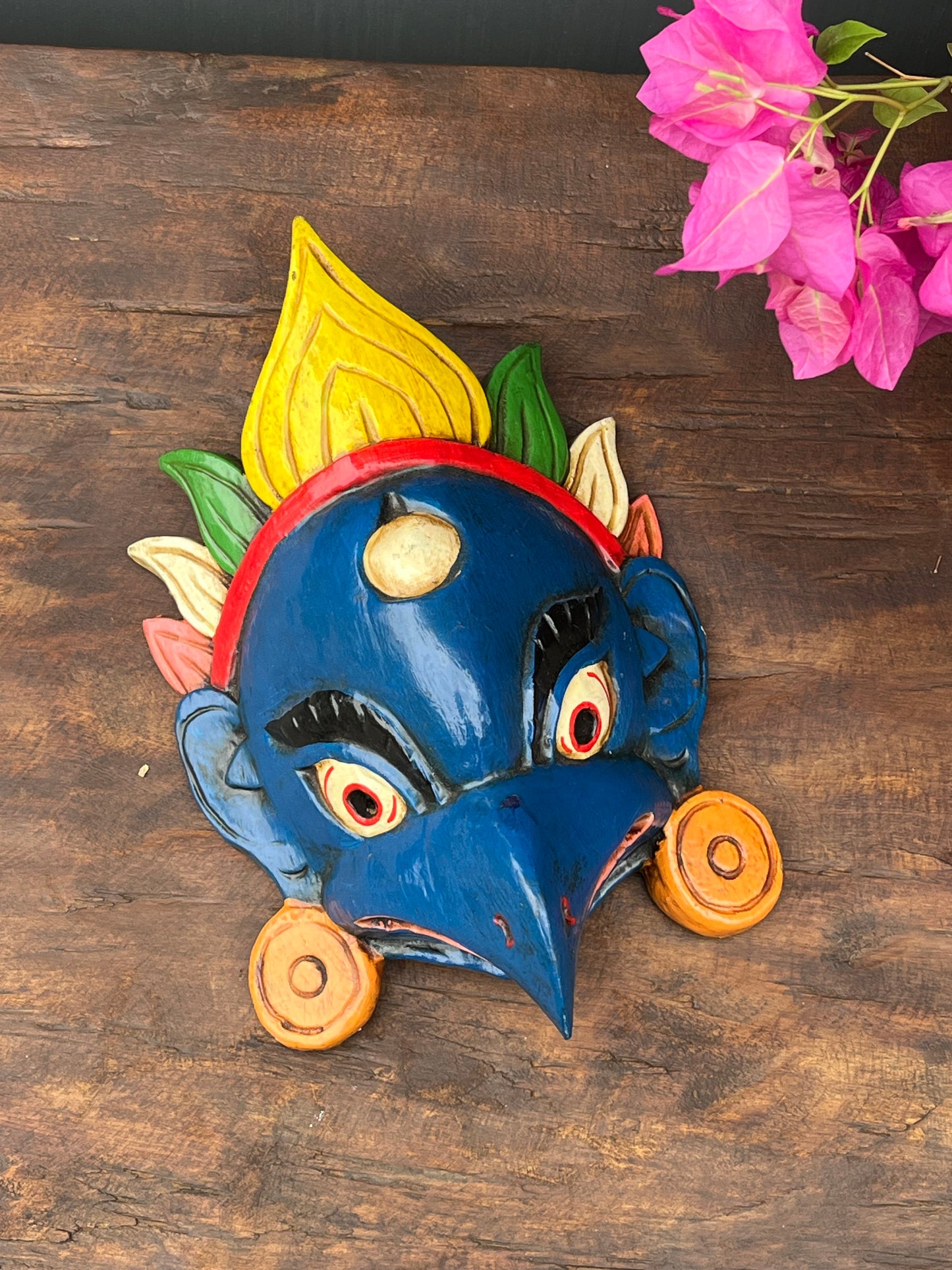 Wood Hand Carved Garud Mask