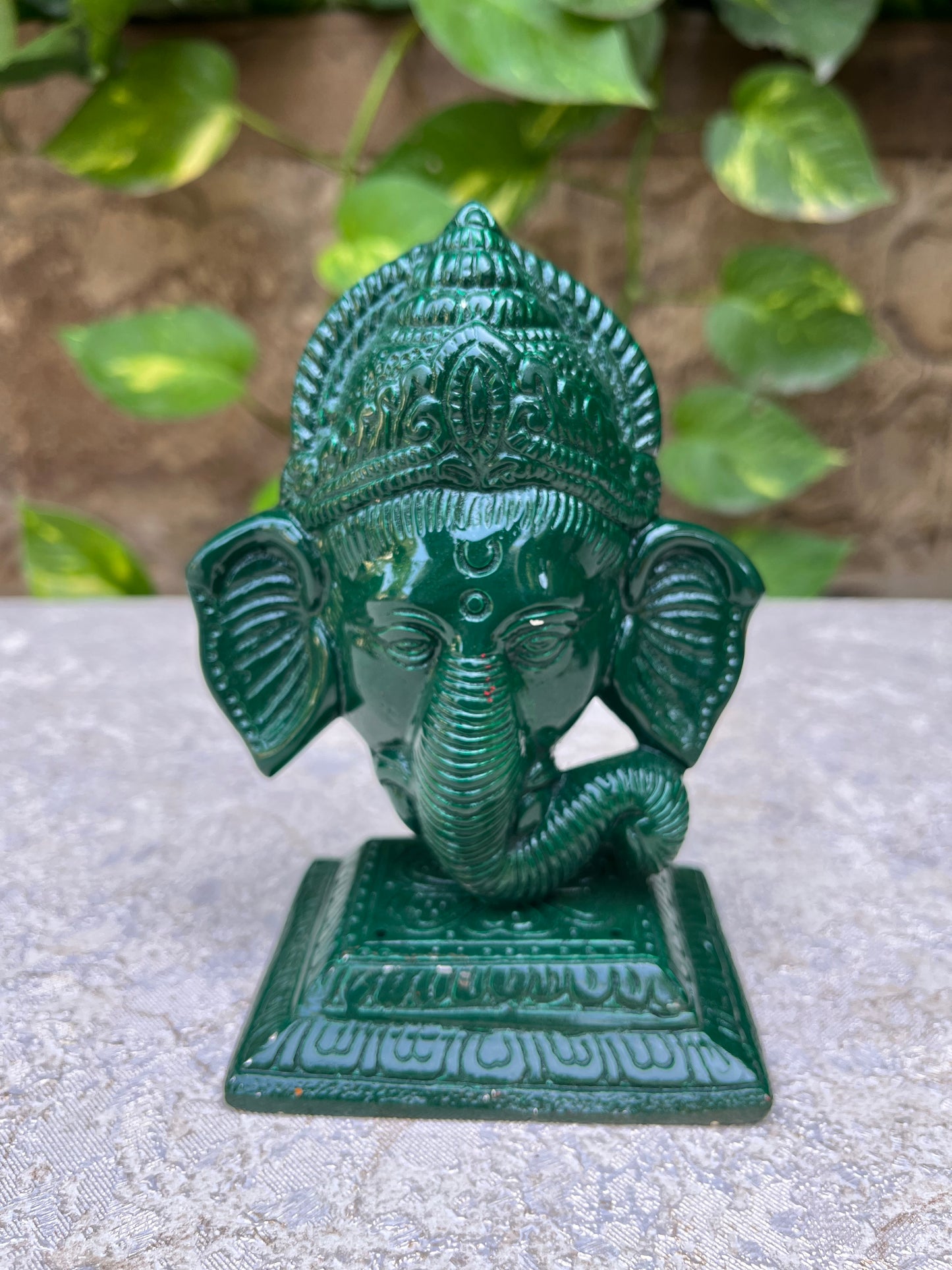 Divine Green Metal Ganesha
