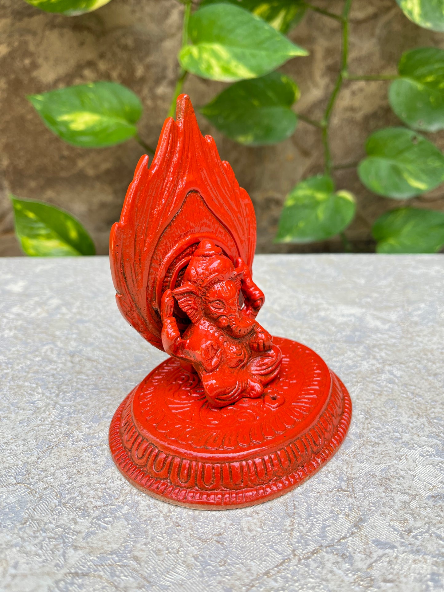 Metal Divine Leaf Ganesha