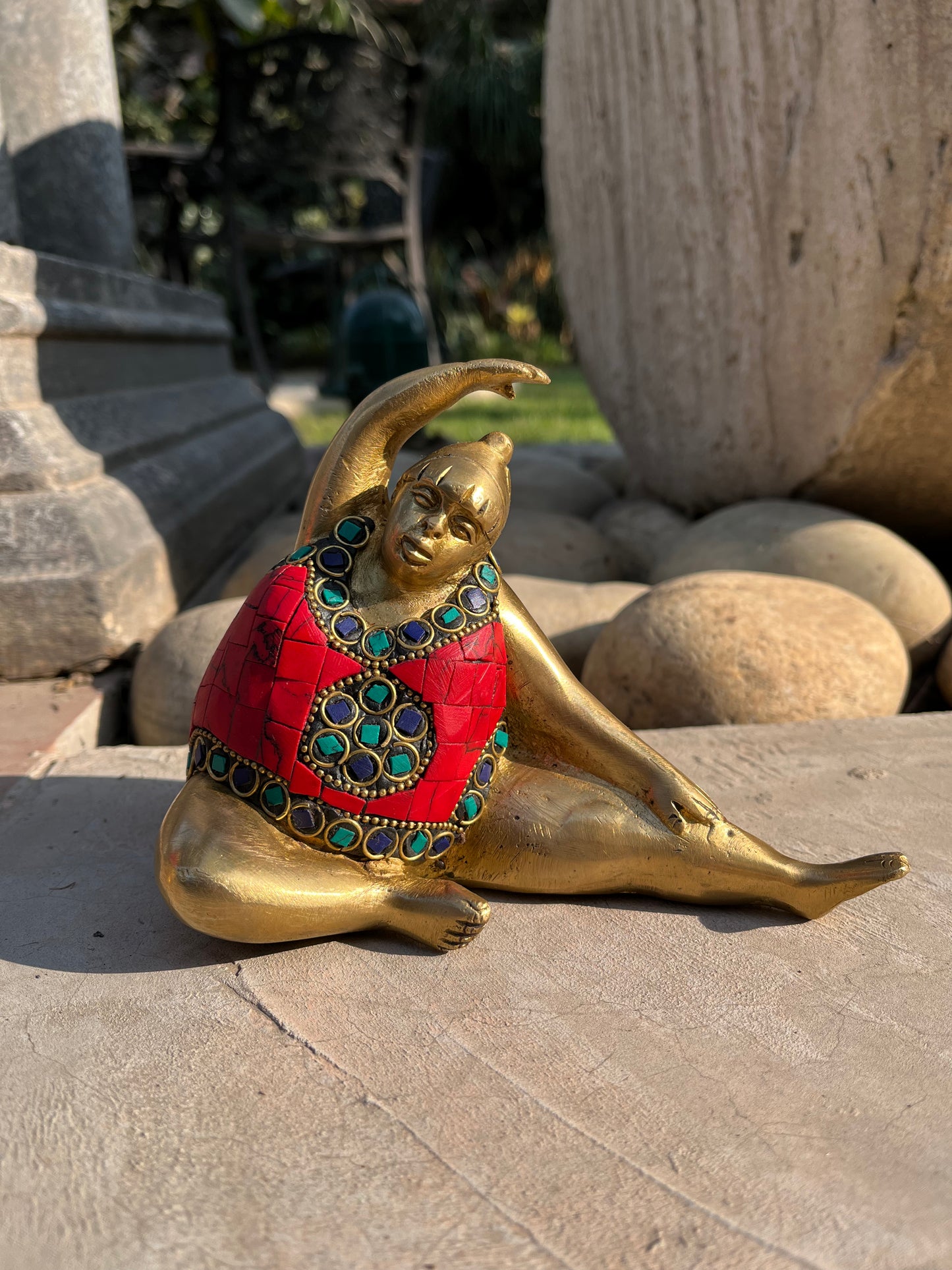 Brass Yogasan Sitting Woman