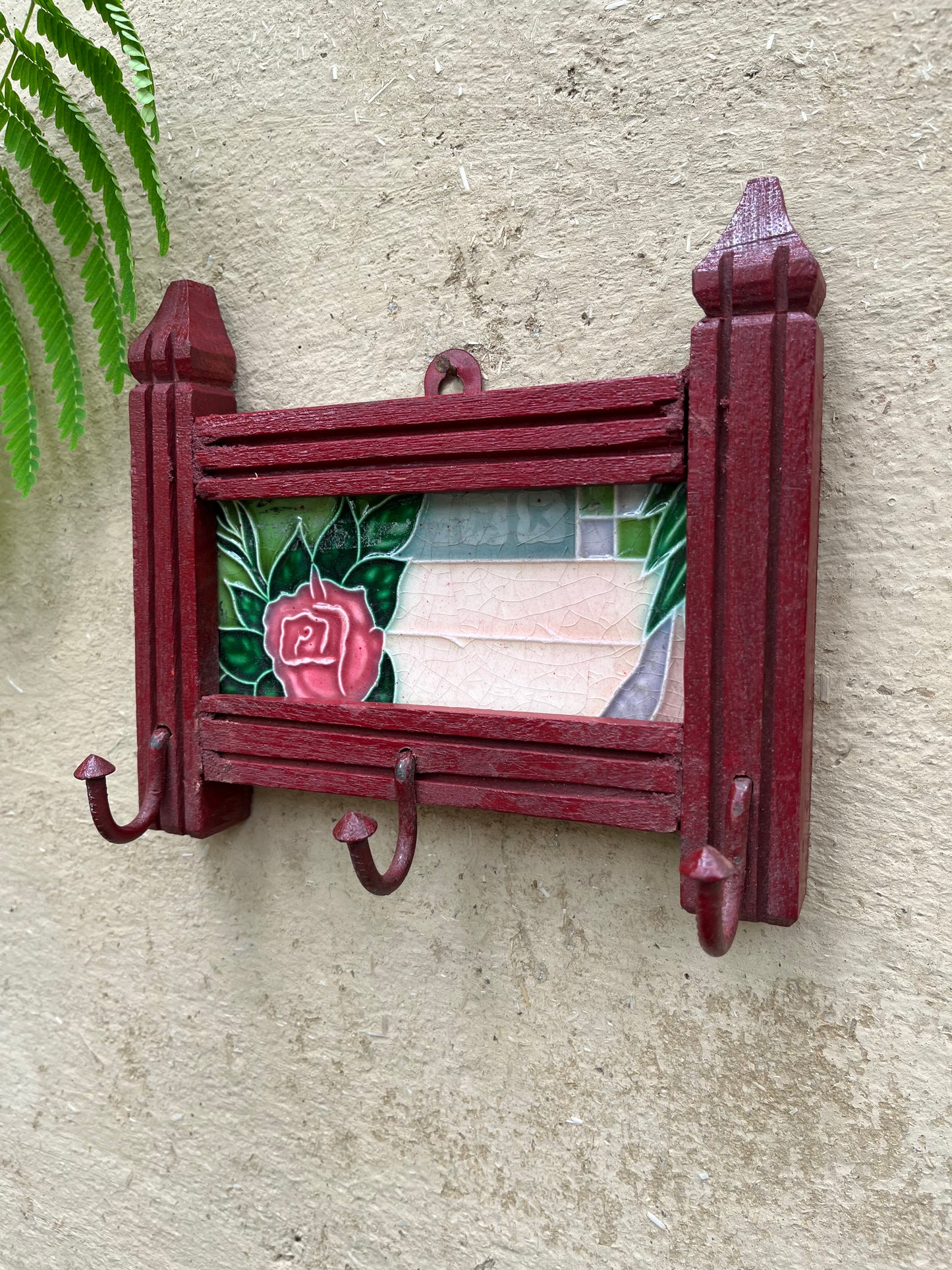Hand Painted Old Tile Hook