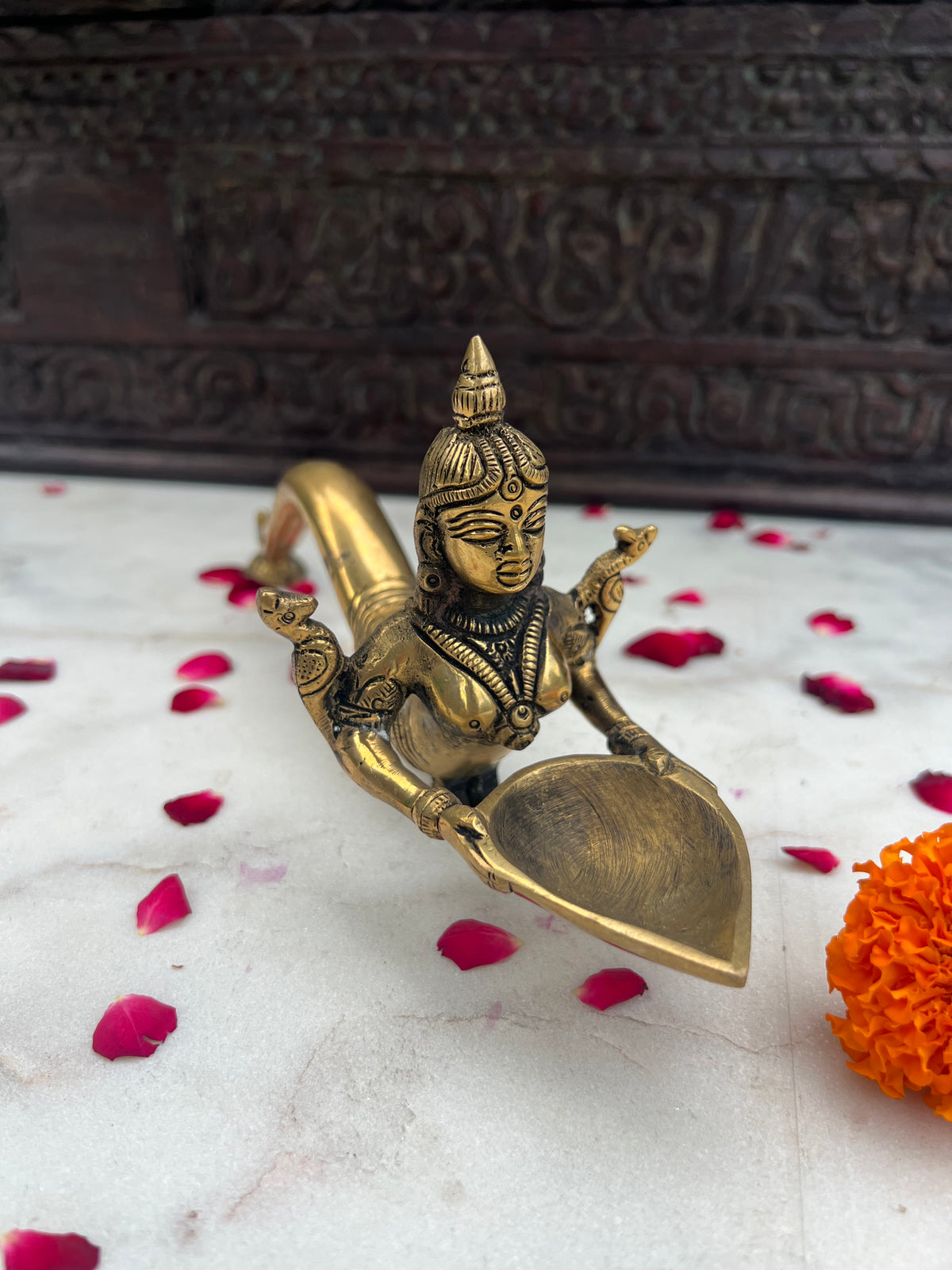 Brass Nag Kanya Diya