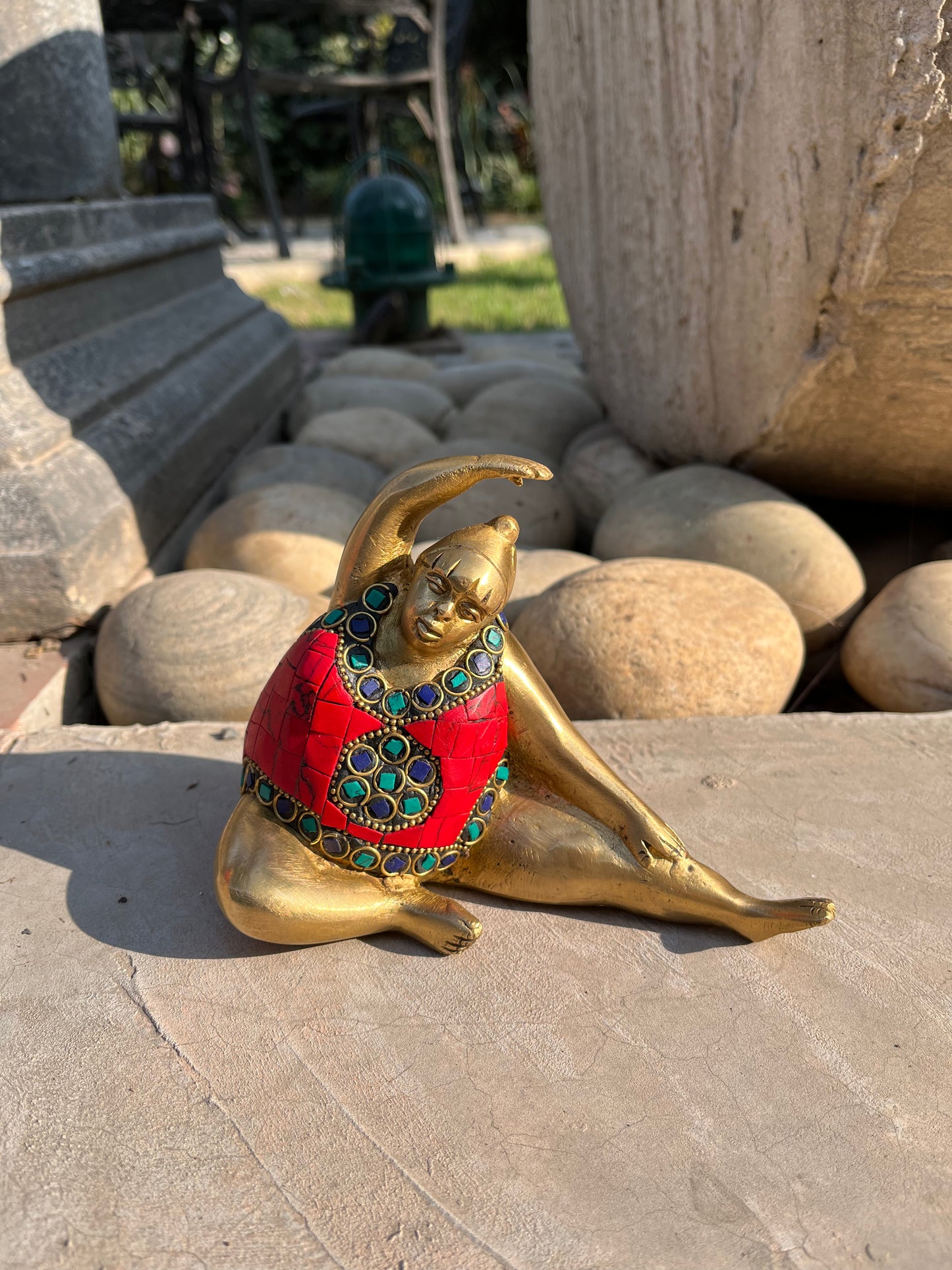 Brass Yogasan Sitting Woman