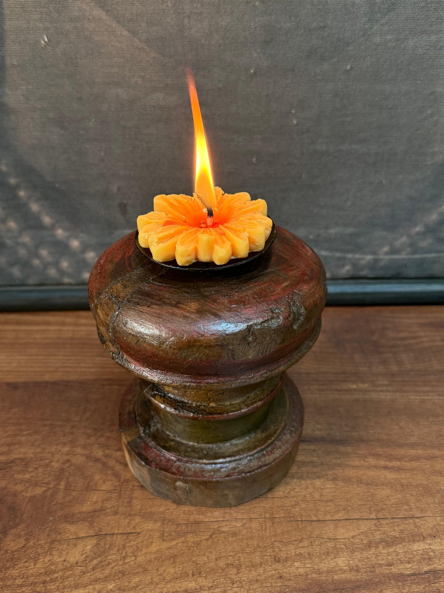 Wood VintageCandle Holder