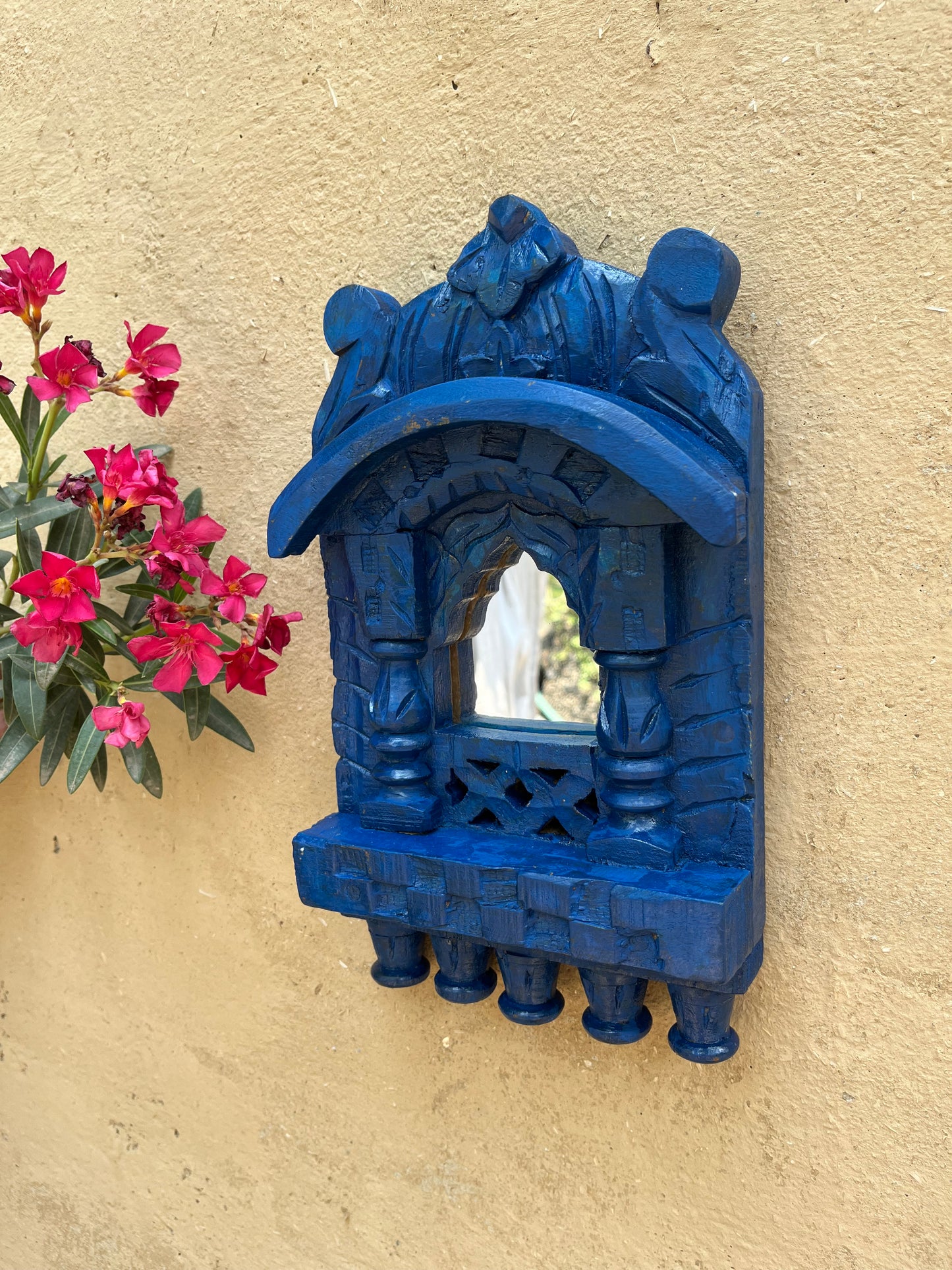 Wood Wall Jharokha Mirror