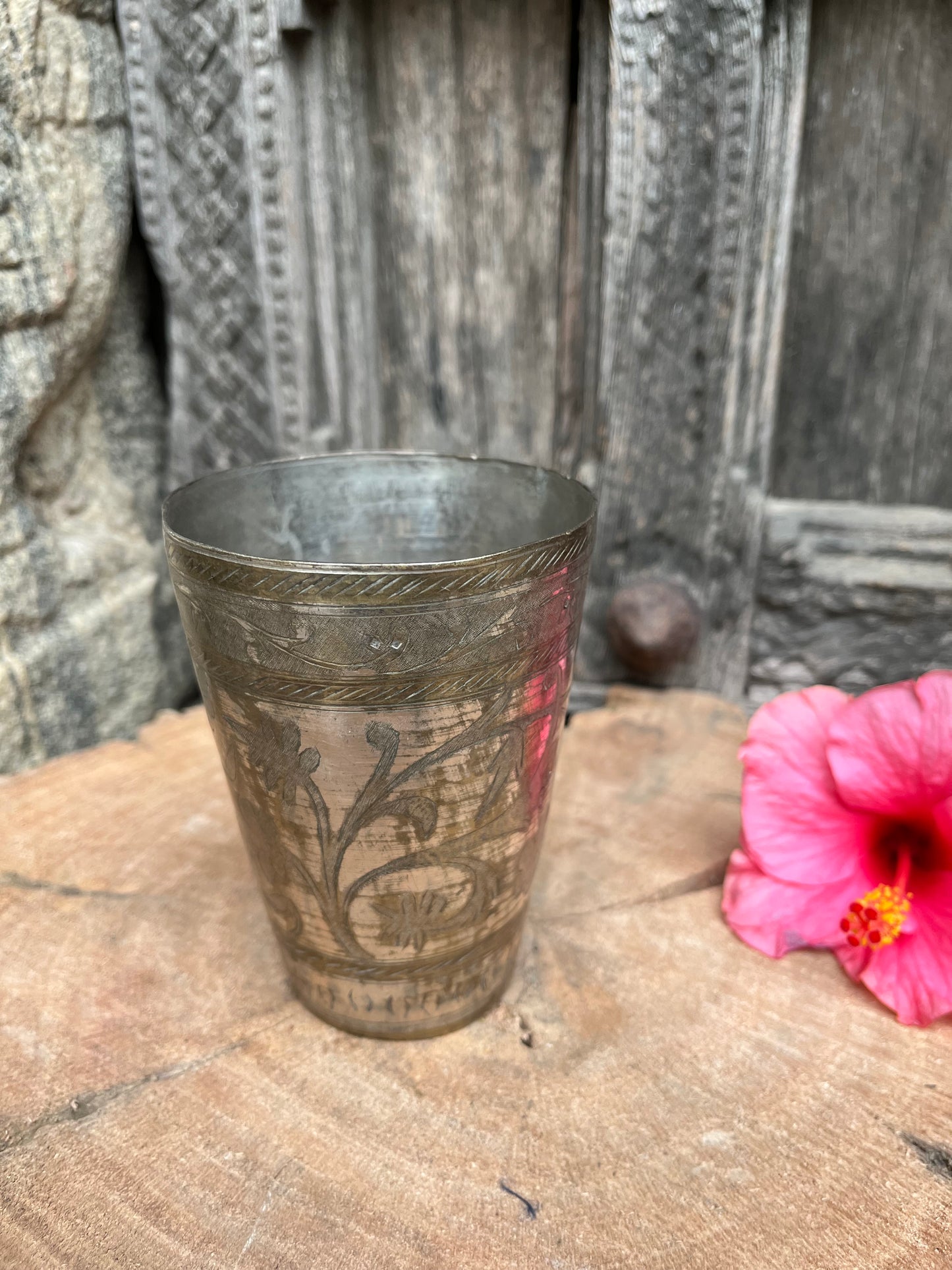 Brass Vintage Glass