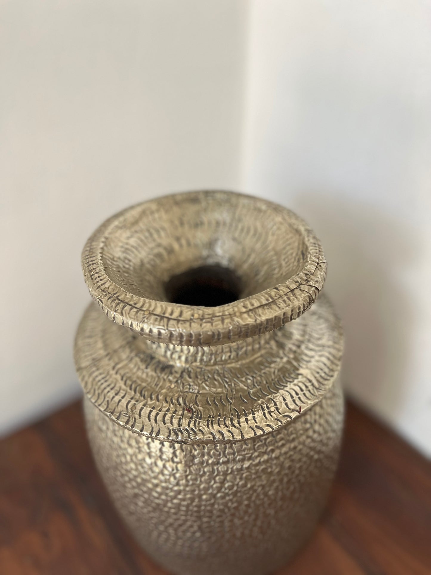 Wood German Silver Flower Pot