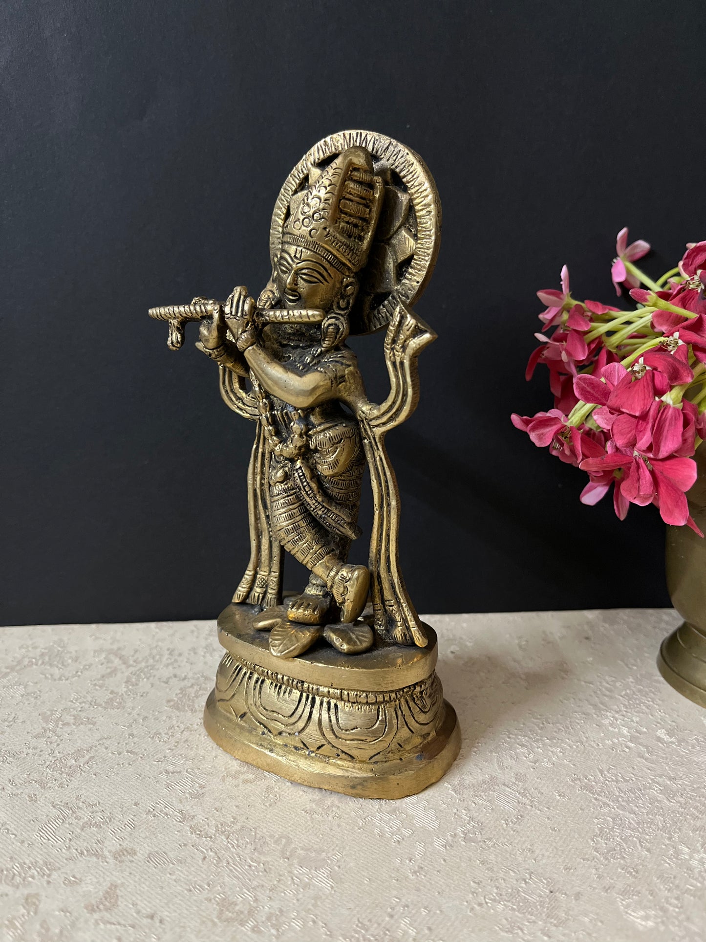 Brass Lord Divine Standing Krishna