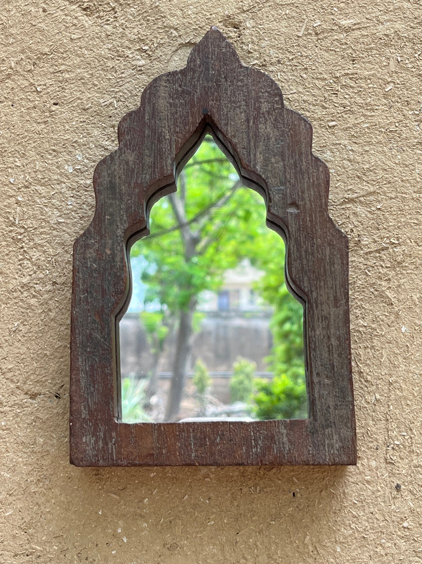 Wood Arch Decorative Mirror