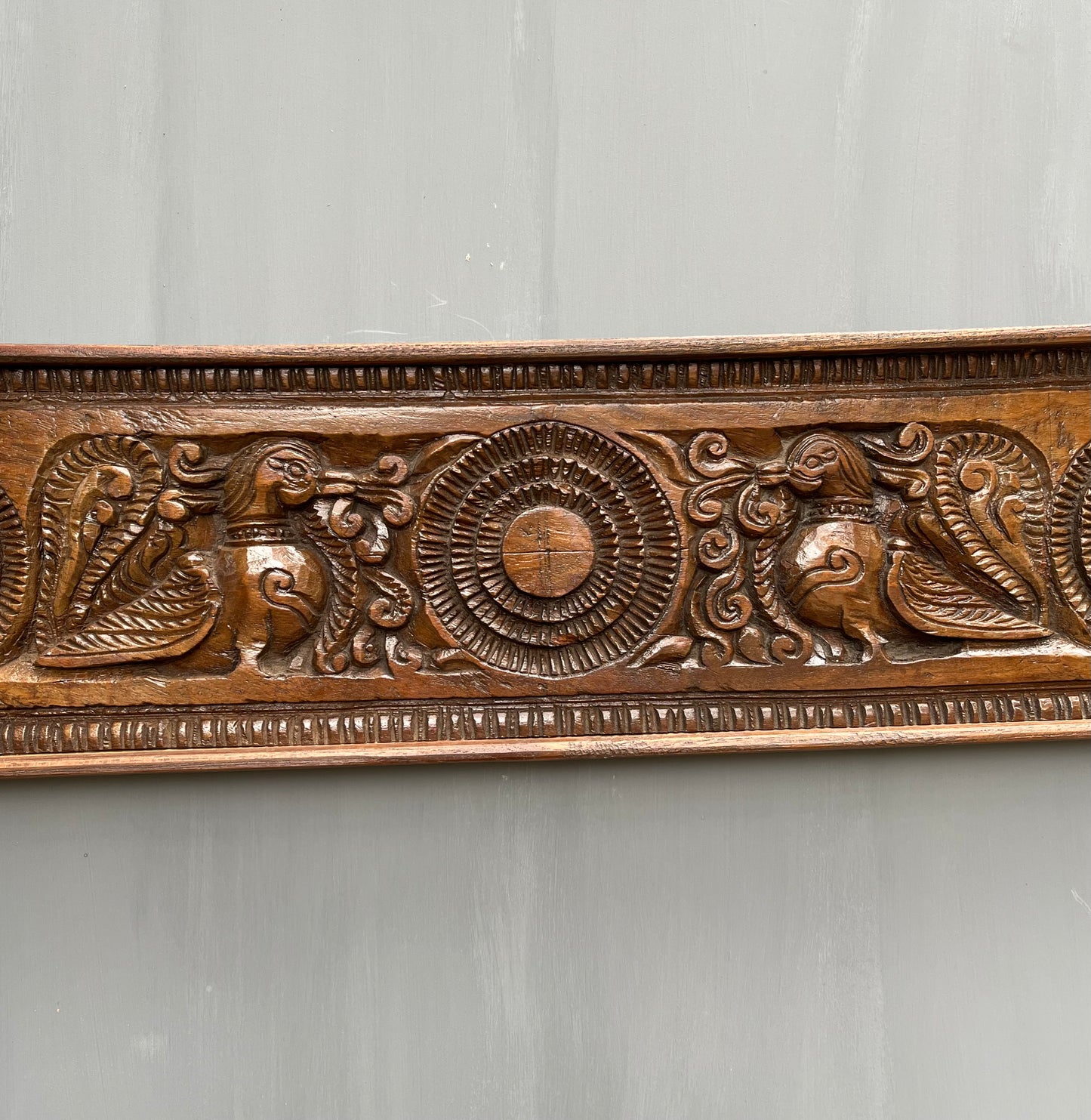 Vintage Wooden Carved Wall Panel
