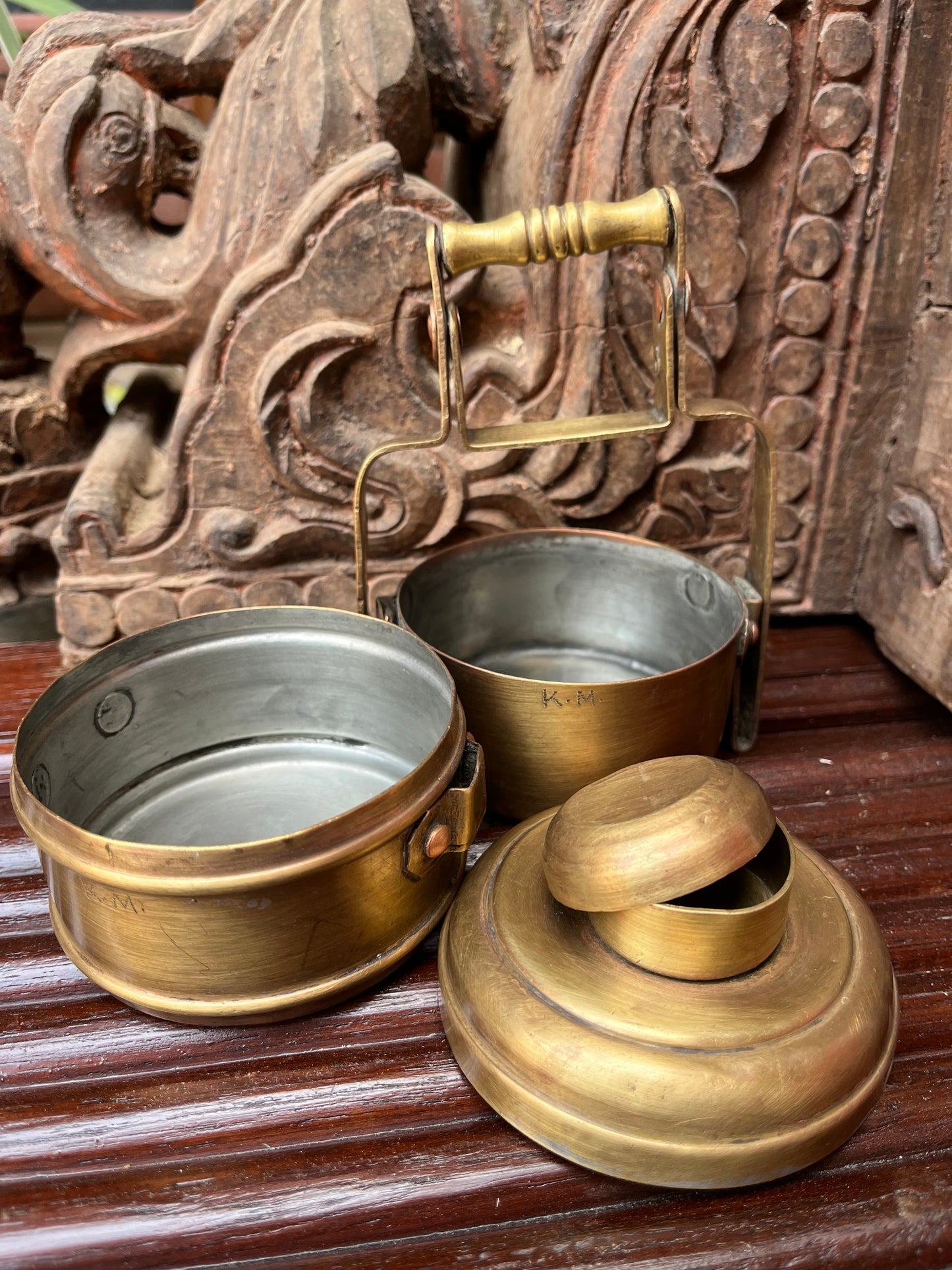 Brass Old Two Step Lunch Box