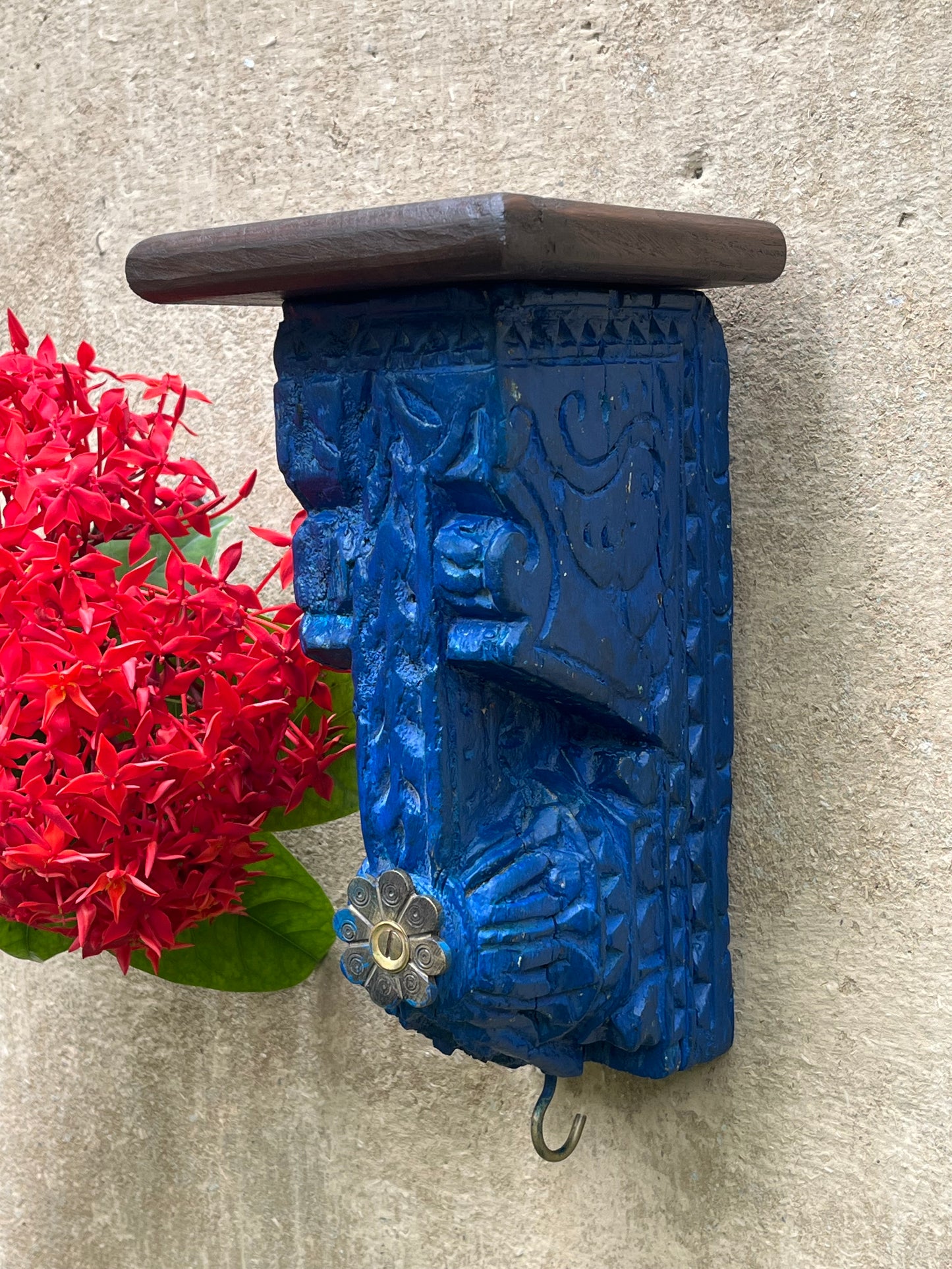 Wood Blue Wall Bracket
