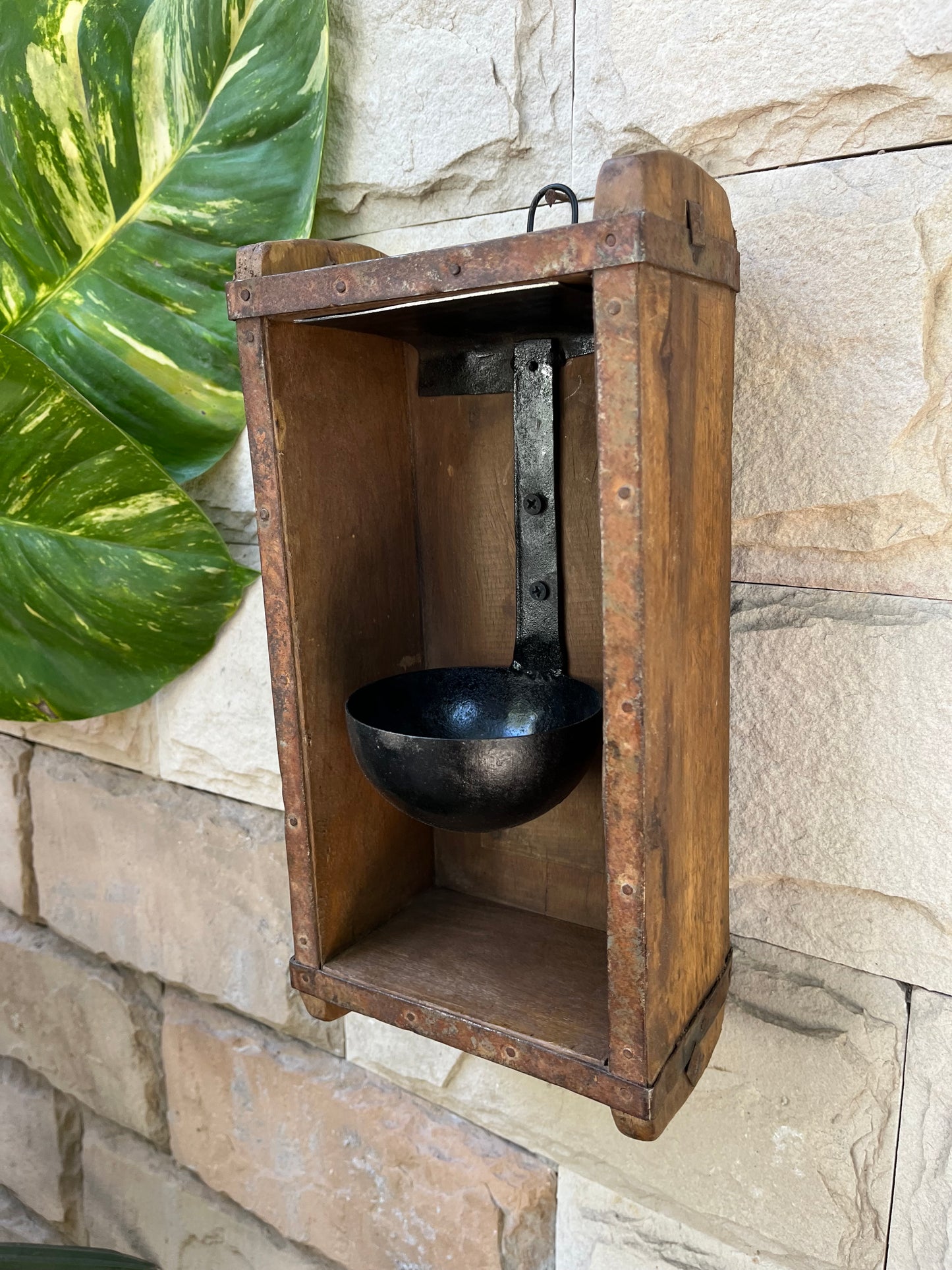 Wooden Wall candle Oil Lamp