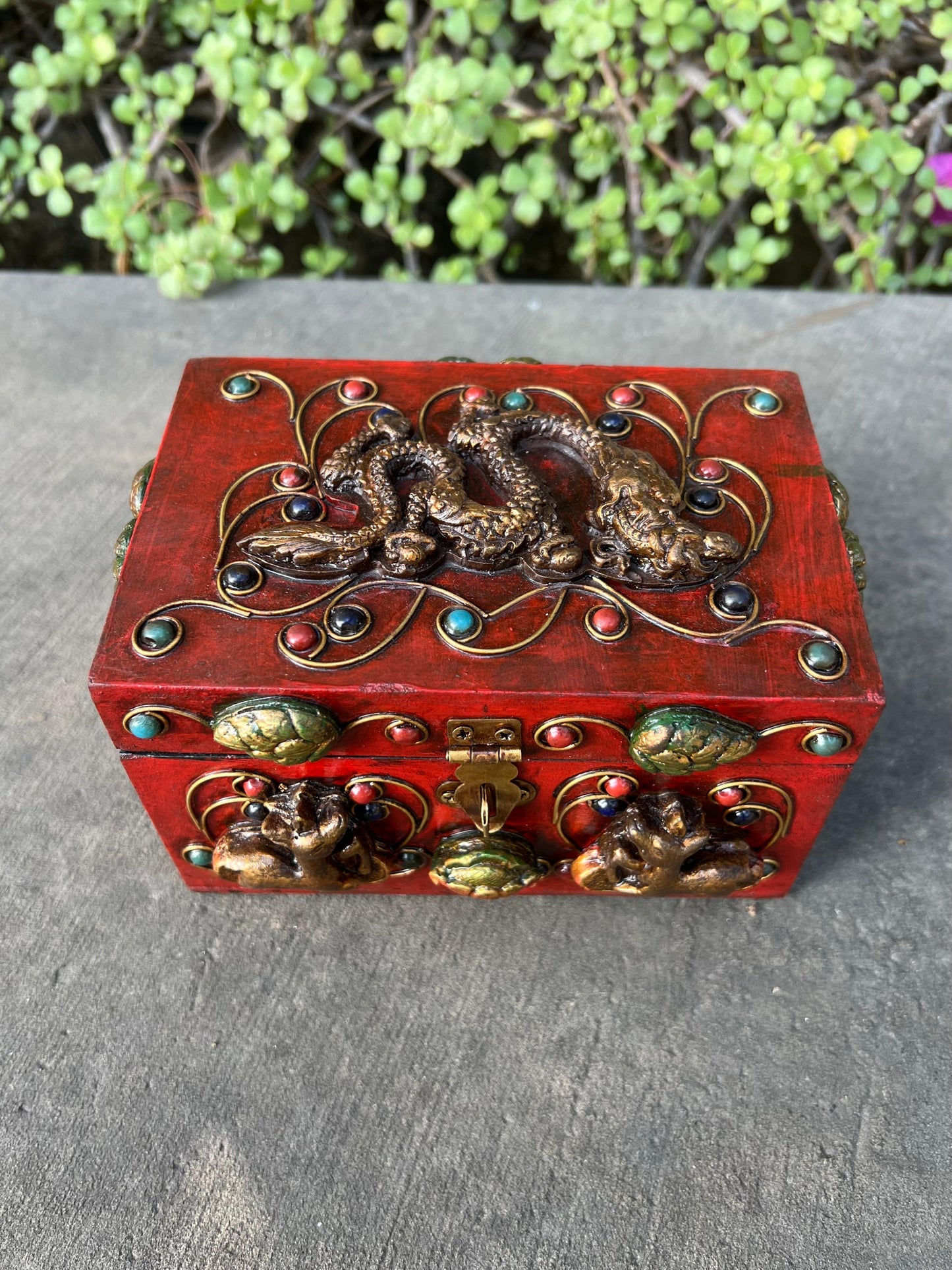 Dragon Design Carved Box