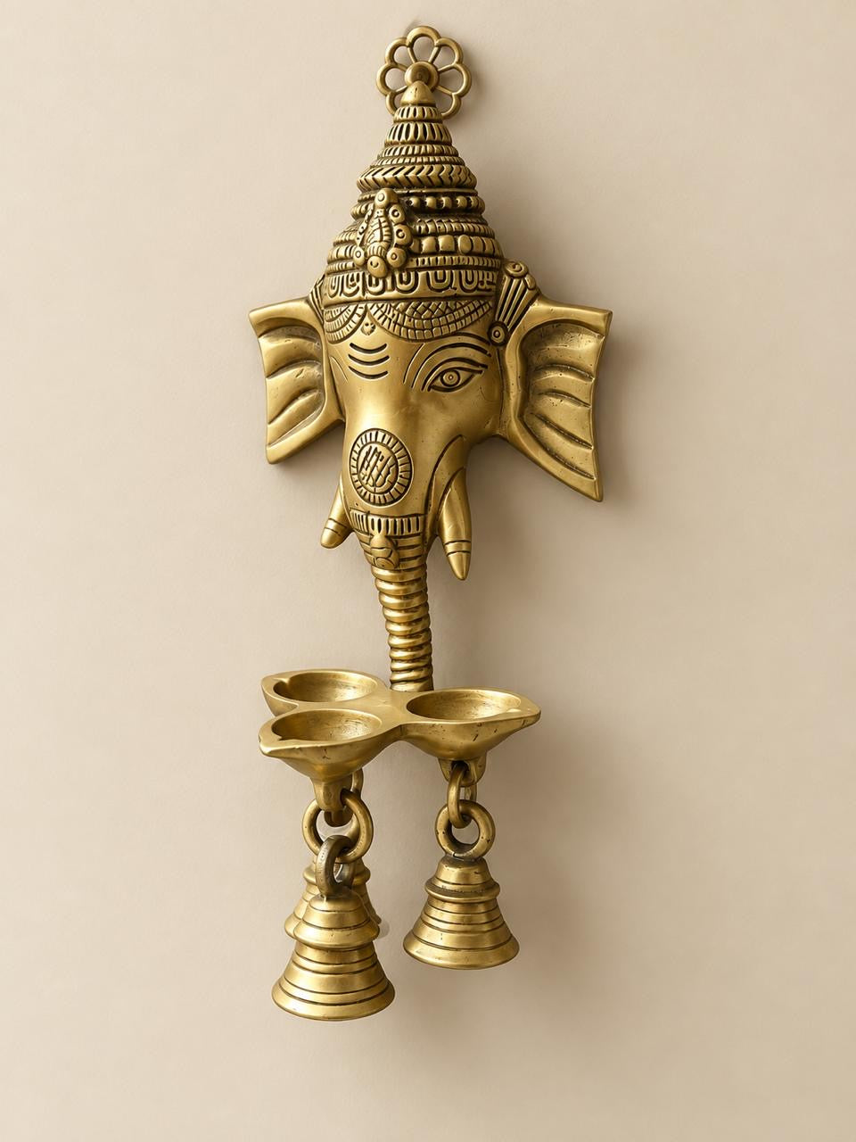 Brass Diya Bell Mask 