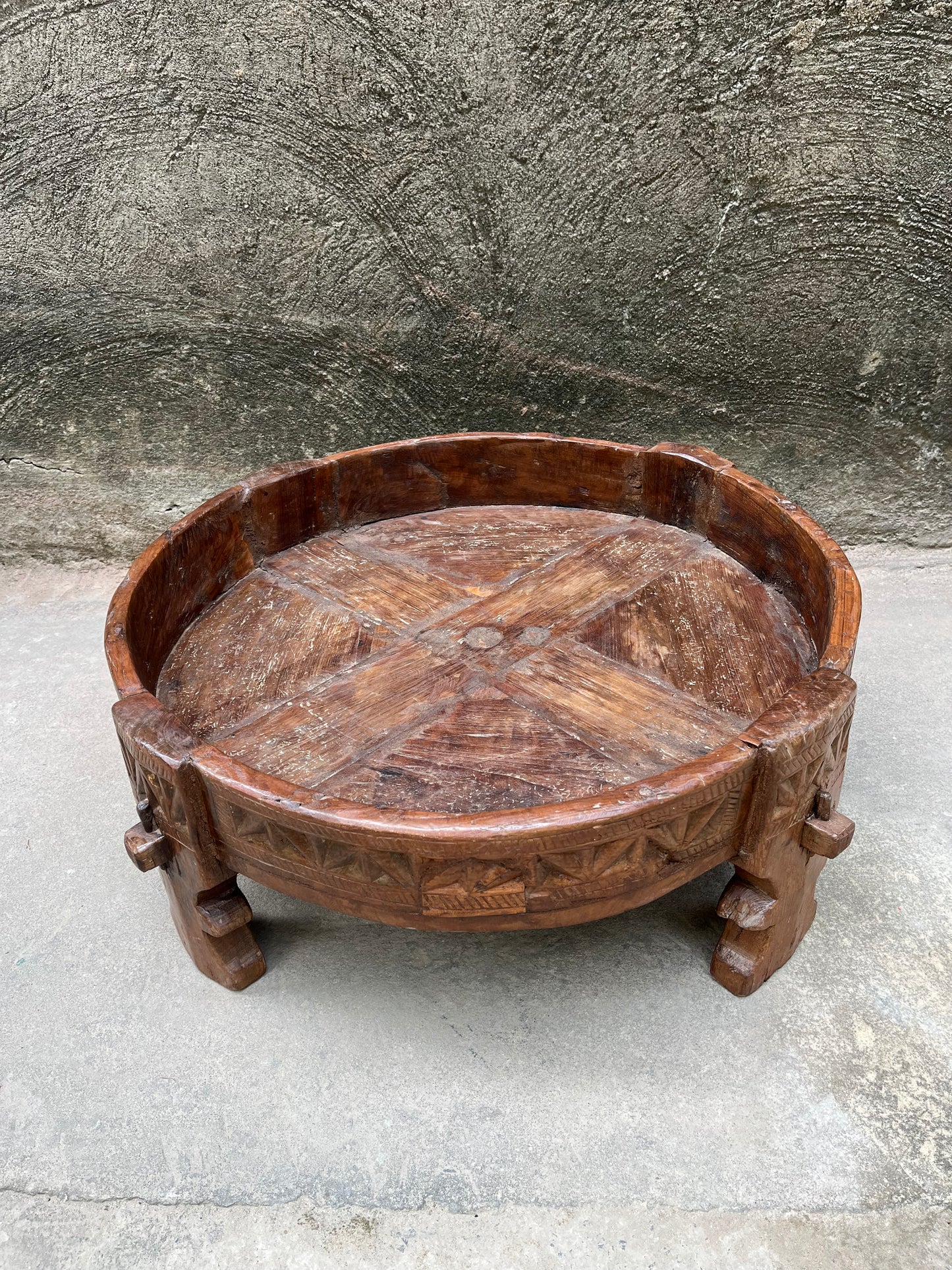 Old Wood Chakki Grinder
