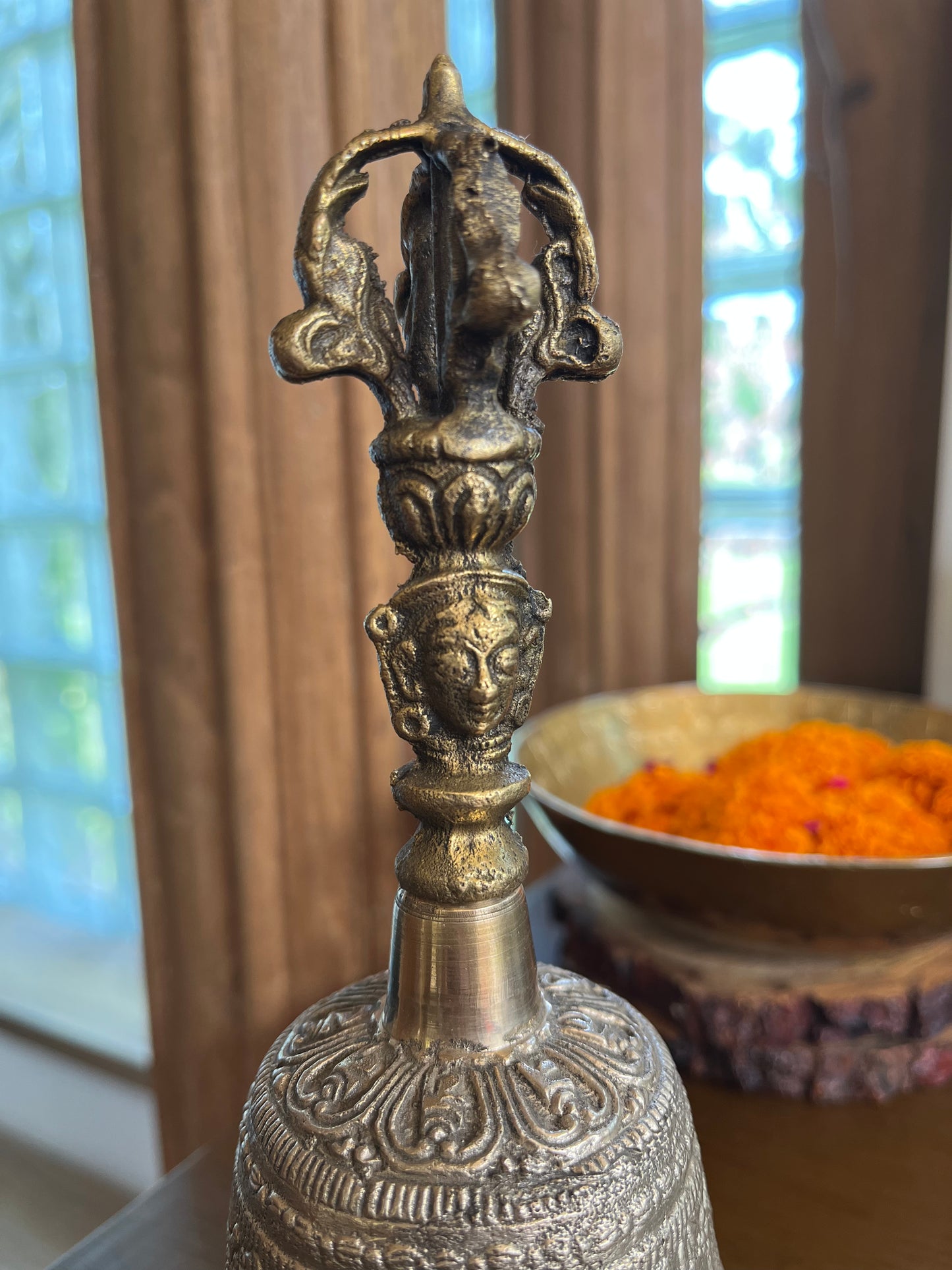 Brass 5 inch Tibetan Buddhist Bell for medition