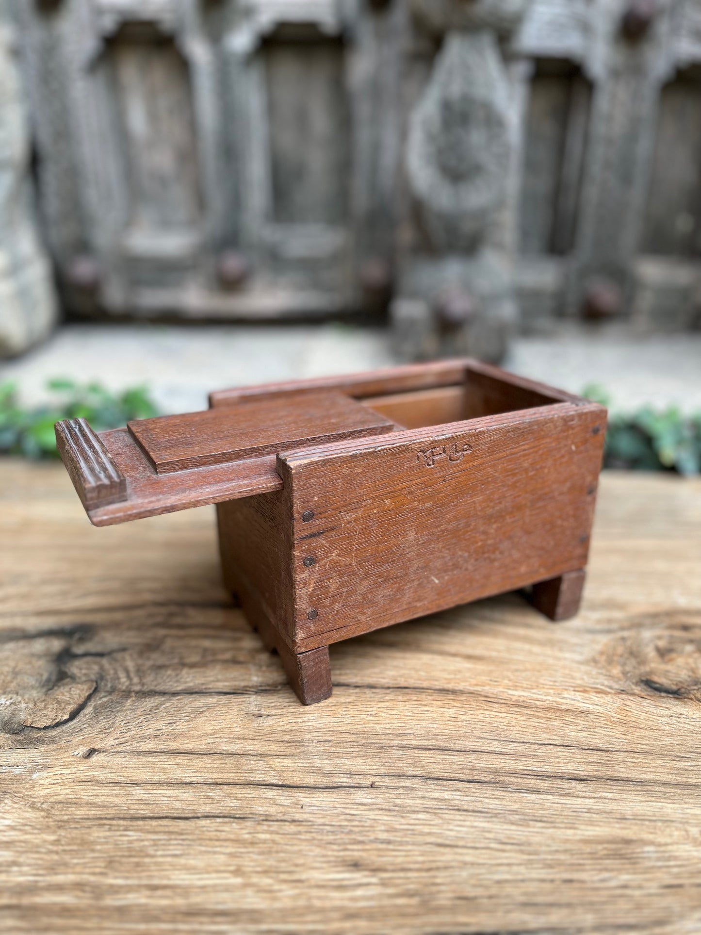 Vintage wooden Sliding Box