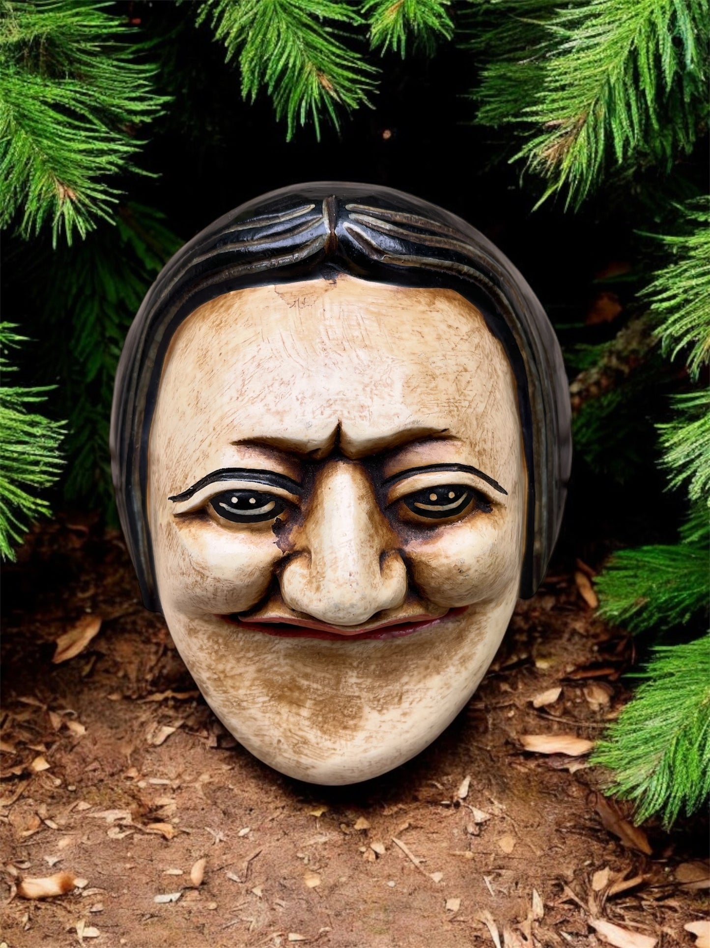 Wooden Clown Mask