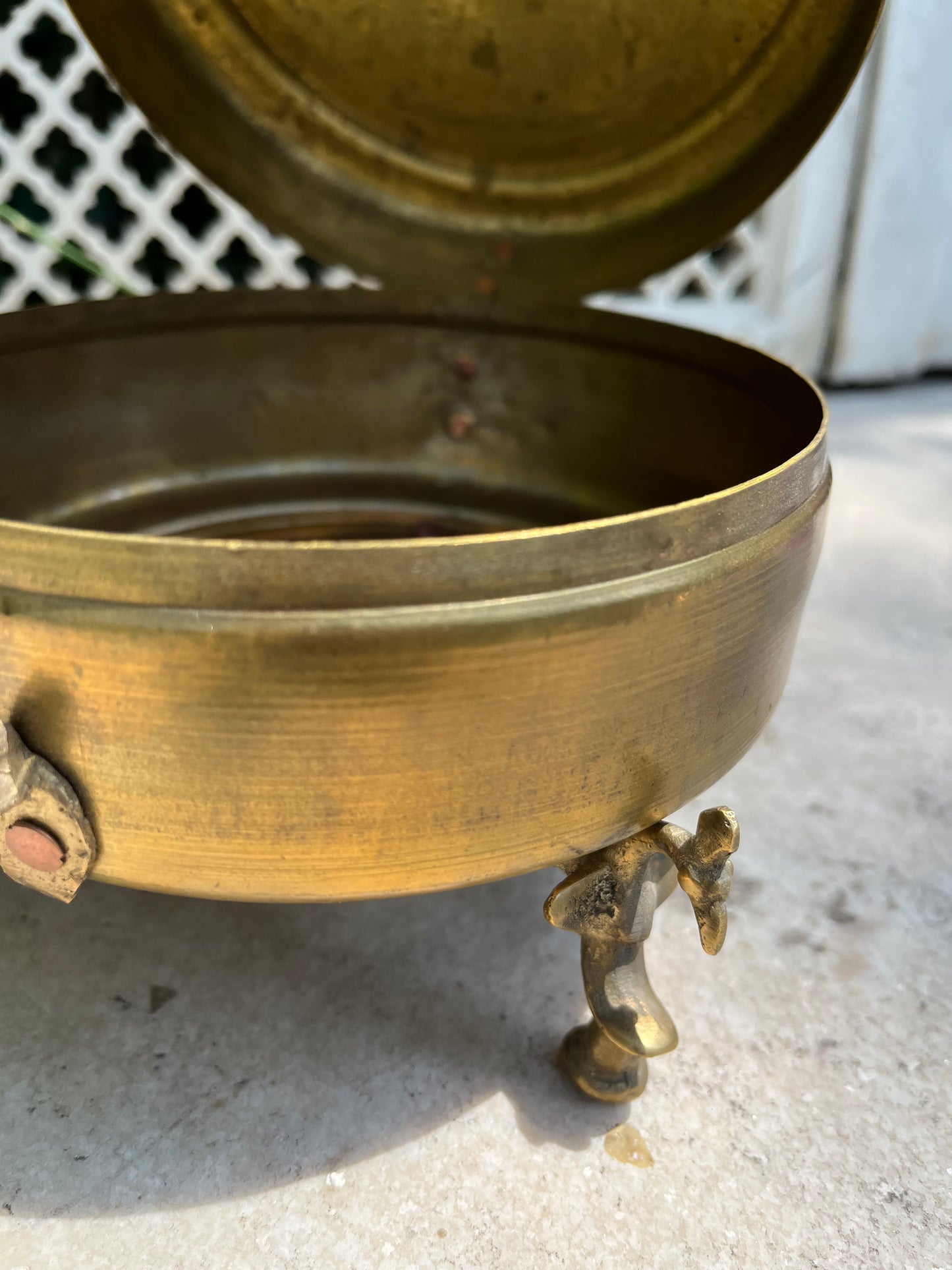 Vintage Brass Box Peacock Stand