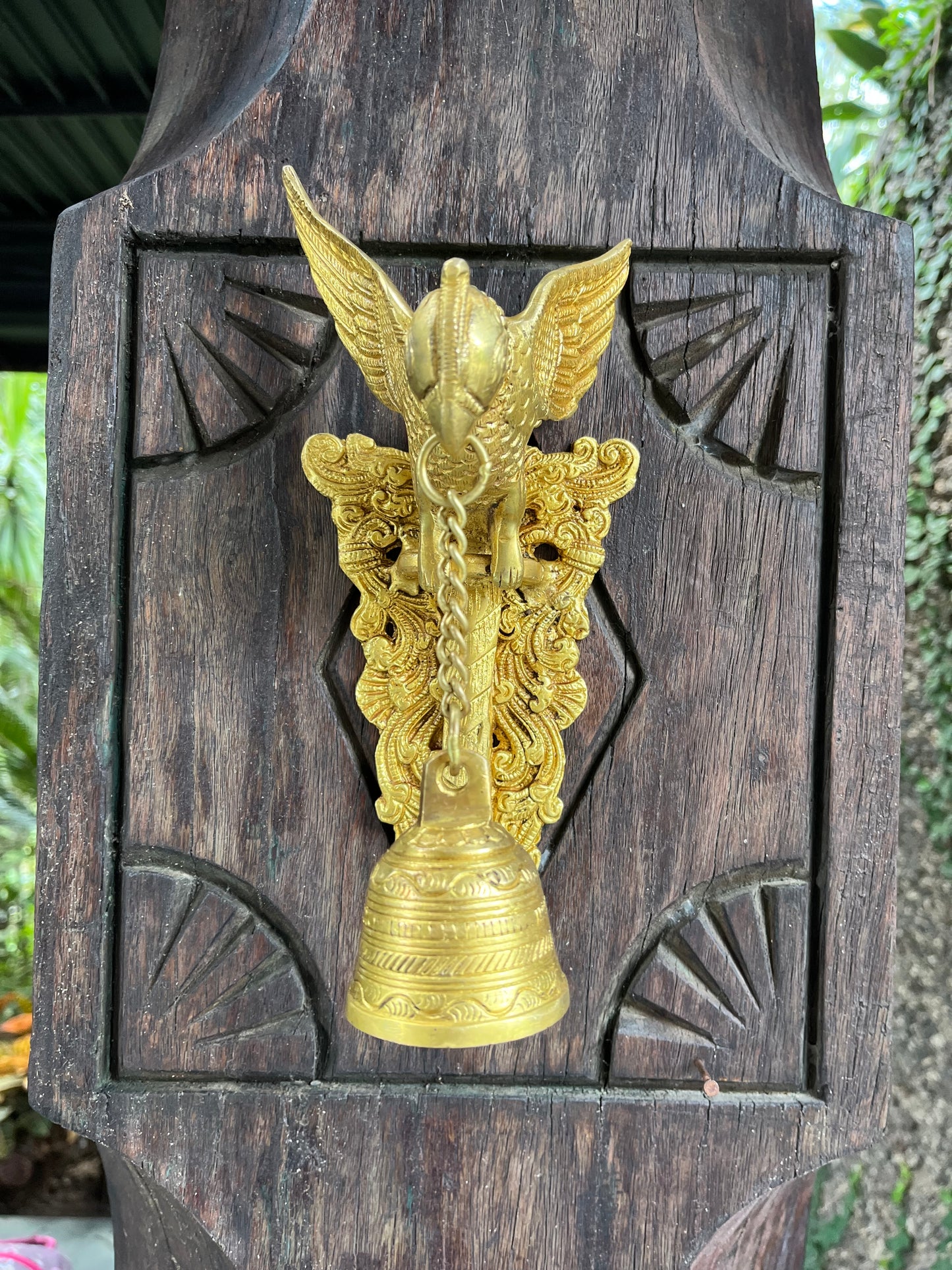 Brass Bird Wall Hanging Bell Chain