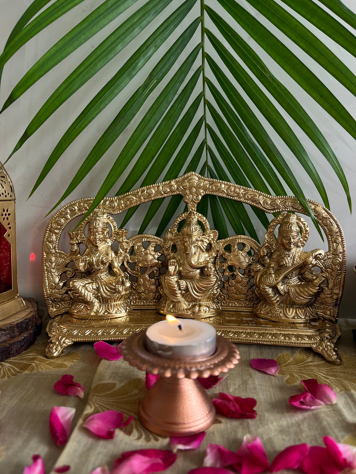 Metal Ganesh Laxmi & Saraswati